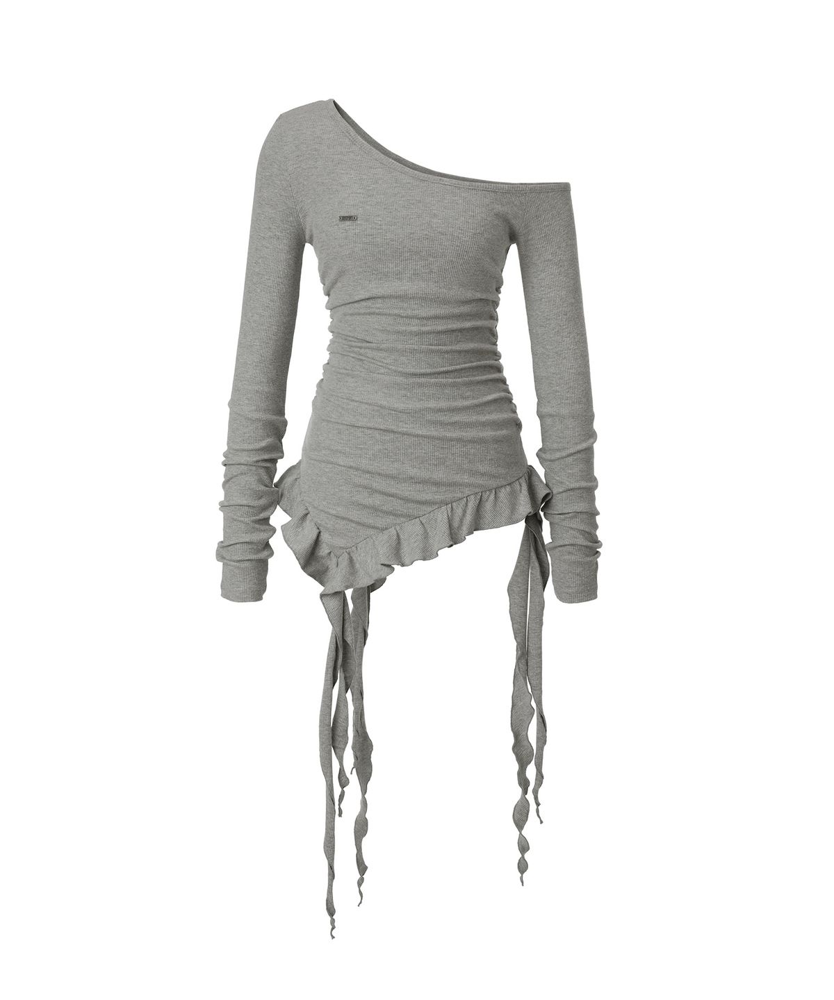 카키포인트(KHAKIPOINT) Offset Ruffle Top (gray)