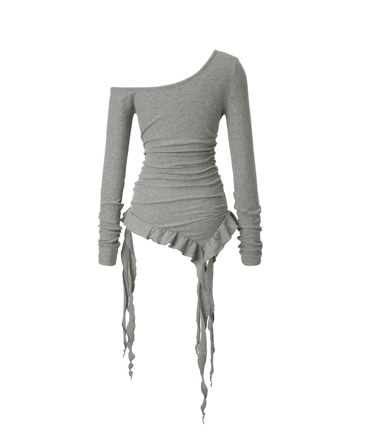 카키포인트(KHAKIPOINT) Offset Ruffle Top (gray)