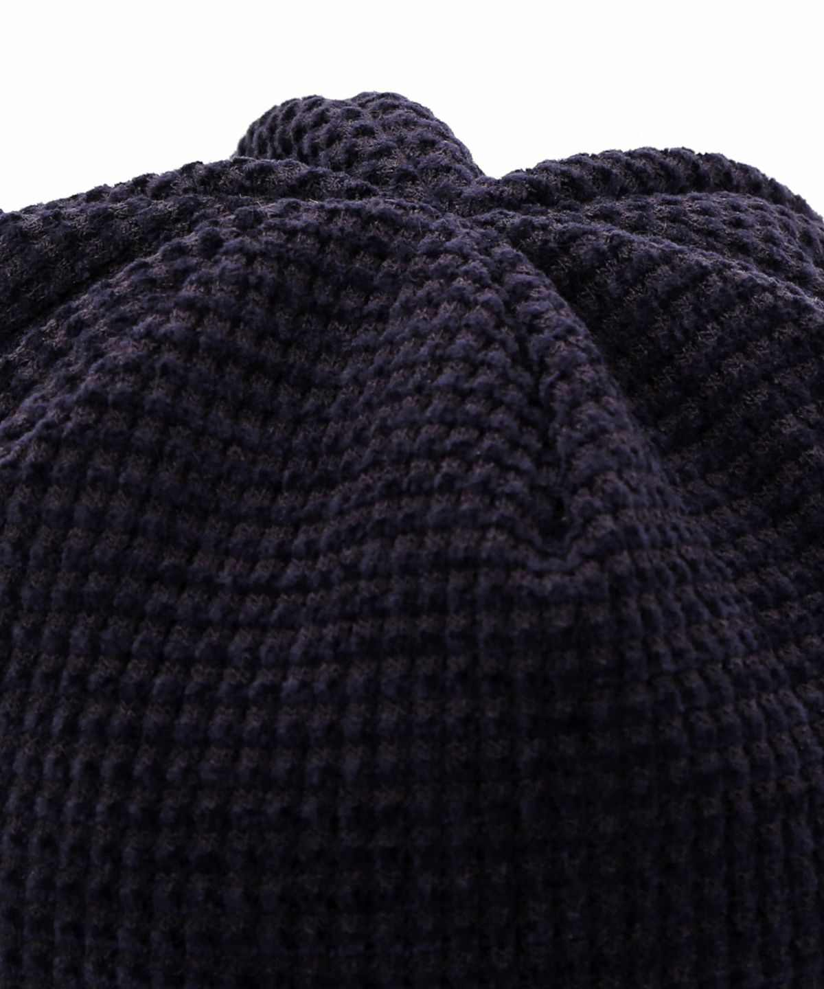 언더컨트롤(UNDERCONTROL) 모노톤 스트라이프 와플 니트 방한 숏비니 NO CUFF THICK WINTER HAT / BRUSHED BLOCK / PURPLE NAVY