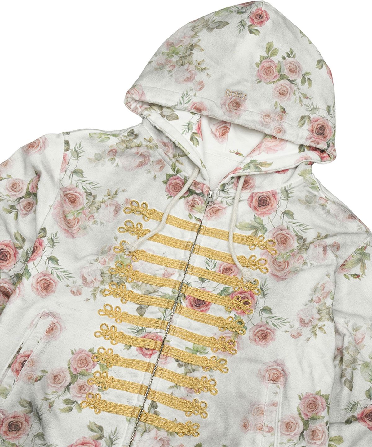 그레일즈(GRAILZ) FLOWER DIRTY NAPOLEON ZIP HOODIE [OFF WHITE]
