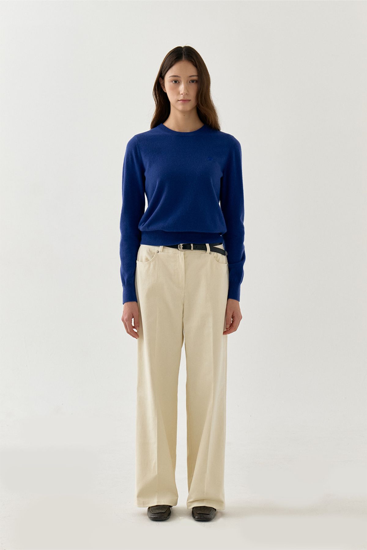 르몽생미셸(LE MONT ST MICHEL) Corduroy Semi Wide Pants_Ivory