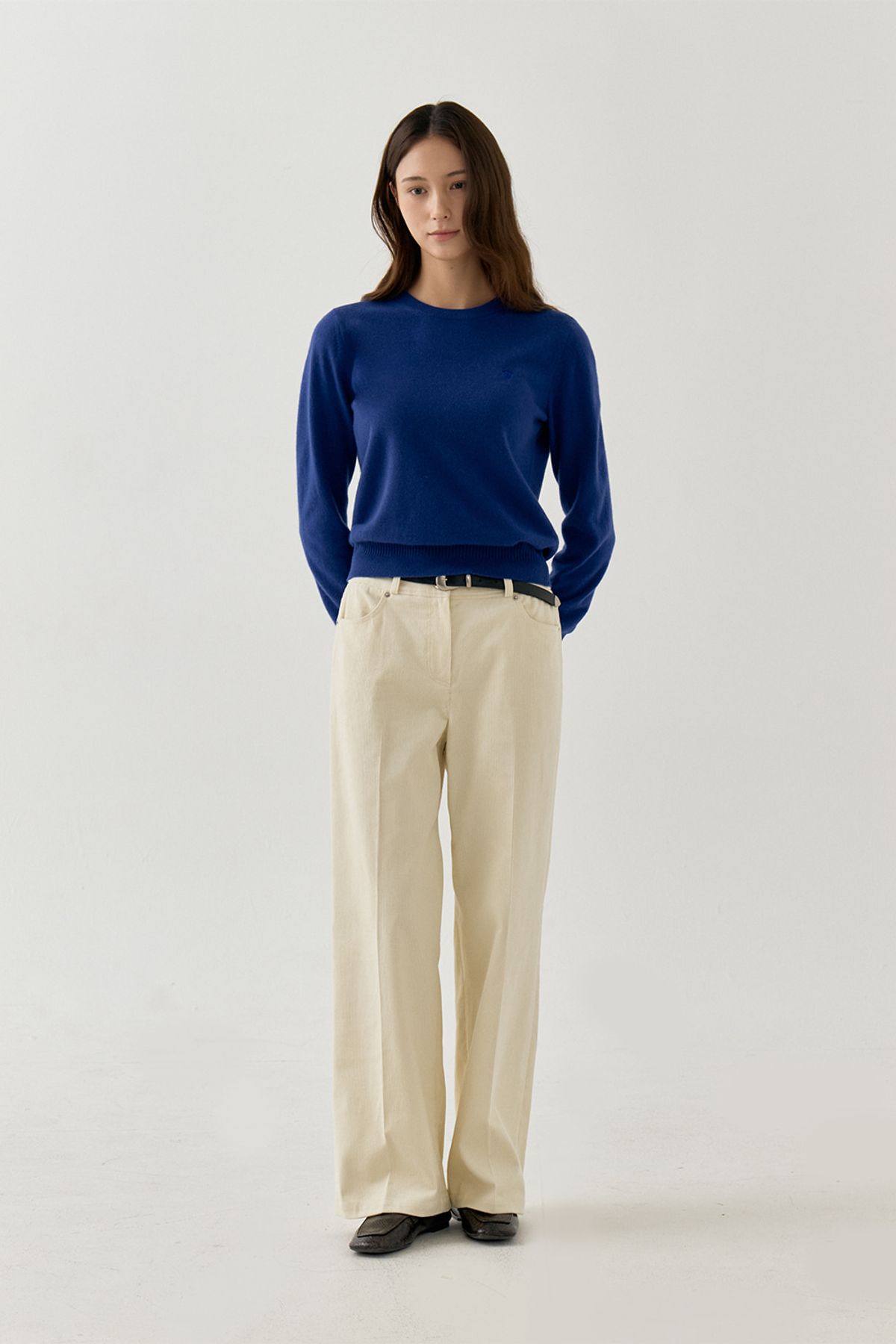 르몽생미셸(LE MONT ST MICHEL) Corduroy Semi Wide Pants_Ivory