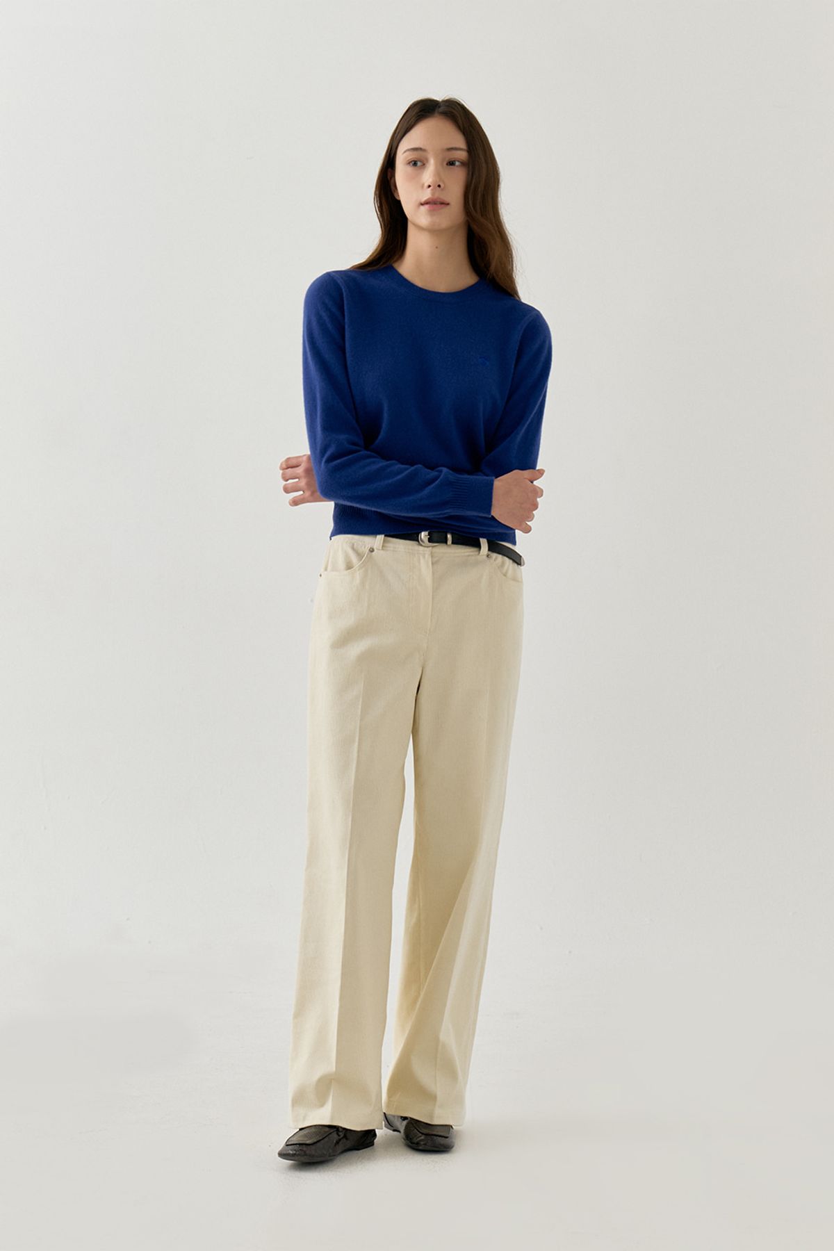 르몽생미셸(LE MONT ST MICHEL) Corduroy Semi Wide Pants_Ivory