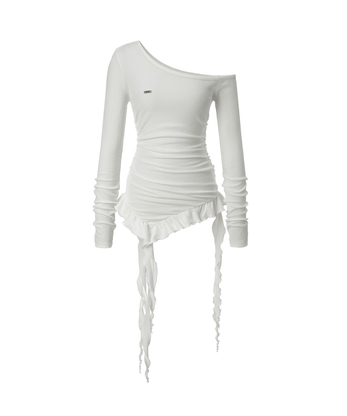 카키포인트(KHAKIPOINT) Offset Ruffle Top (ivory)