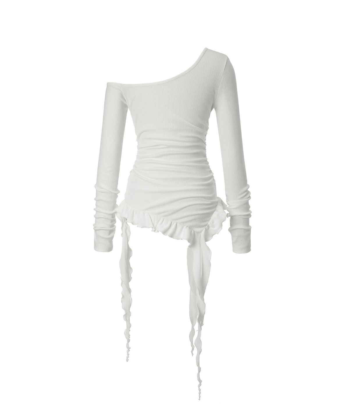 카키포인트(KHAKIPOINT) Offset Ruffle Top (ivory)