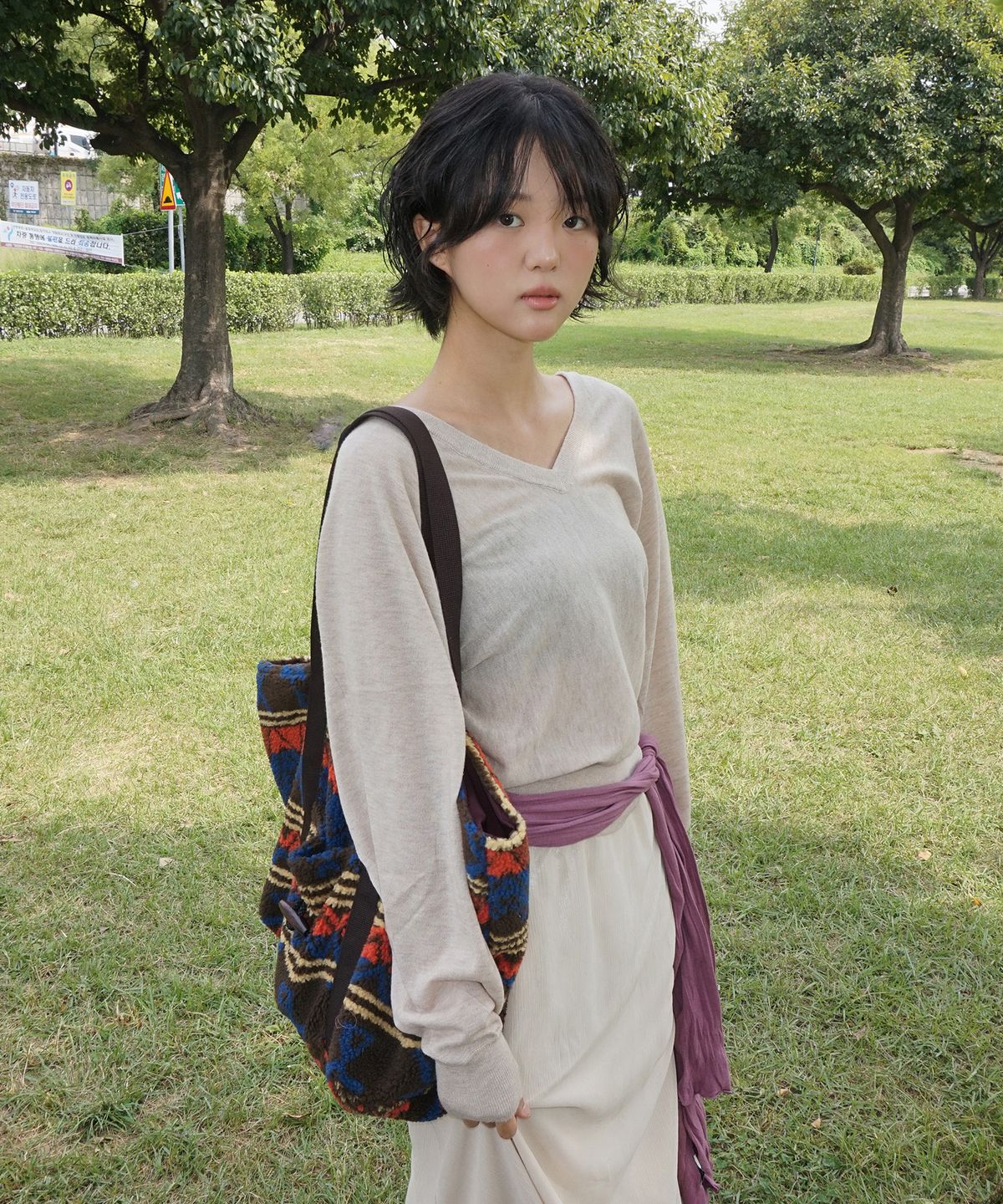 샐볼(SALBOL) FLUFFY LUZCO BAG [BROWN]