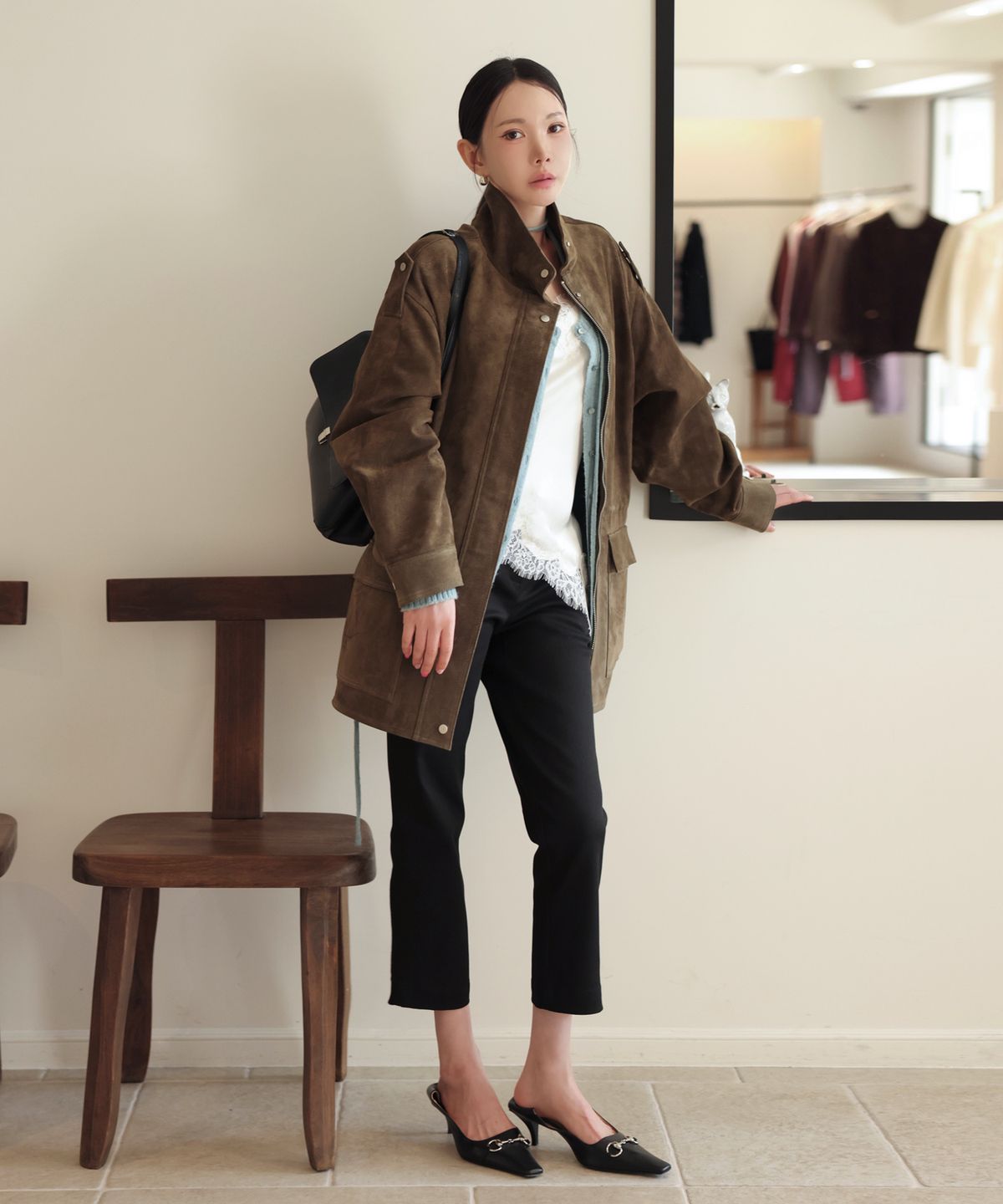 유라고(URAGO) Suede half jacket
