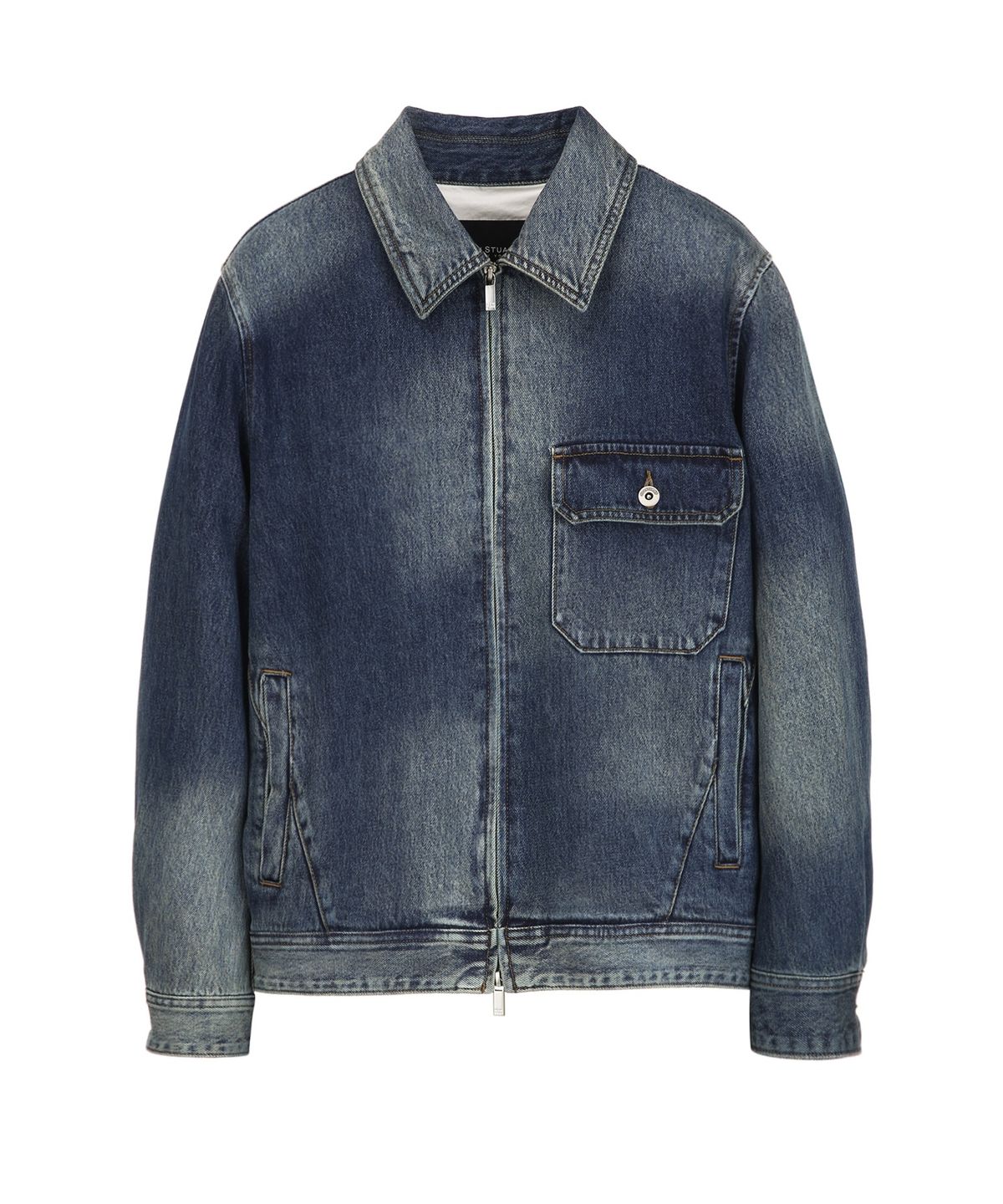 질스튜어트뉴욕 맨(JILLSTUART NEWYORK MEN) 브러쉬드 데님 셋업 집업 - 블루 (JNJU6D005B2)