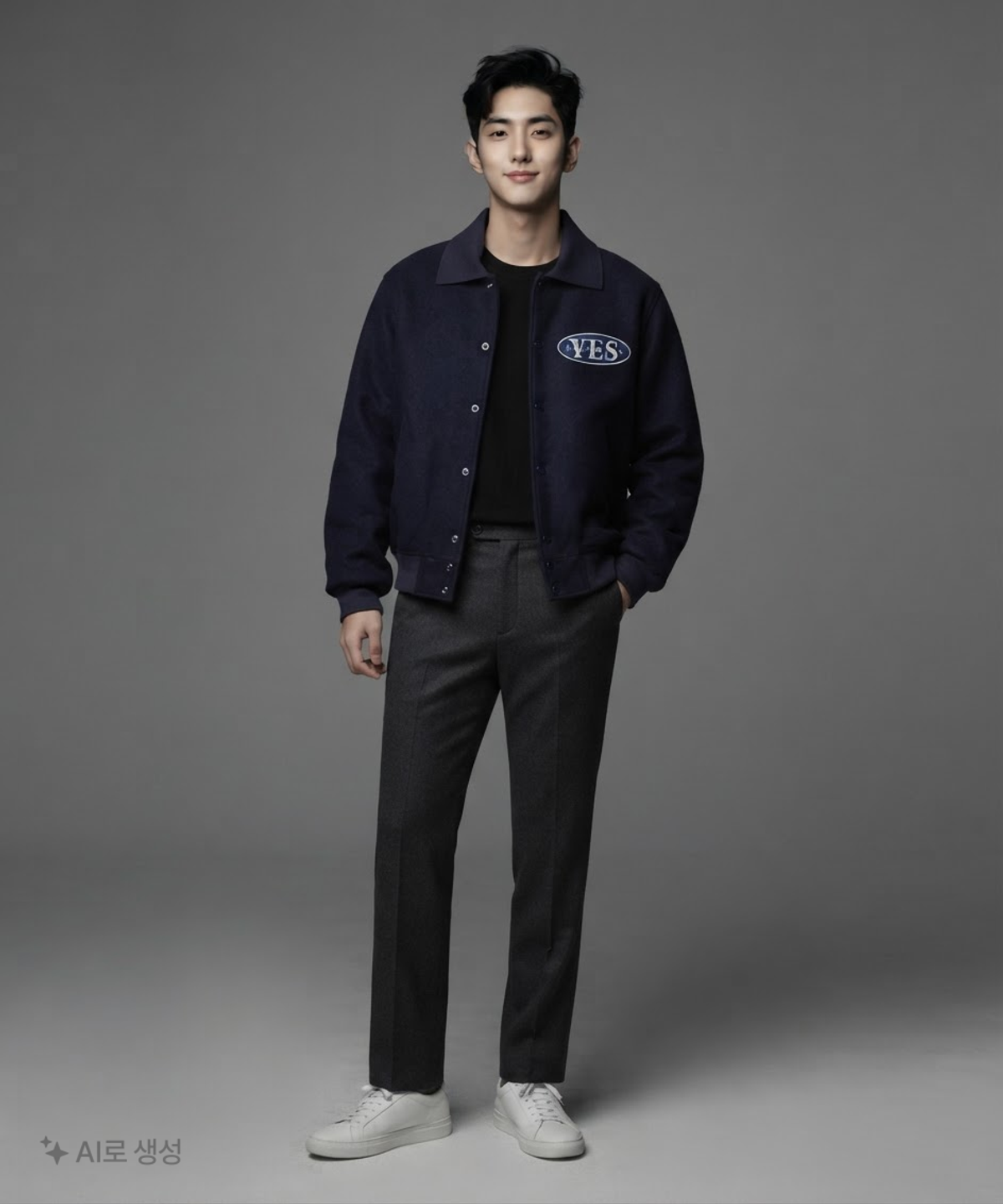 예스아이씨(YESEYESEE) Poker Varsity Jacket L