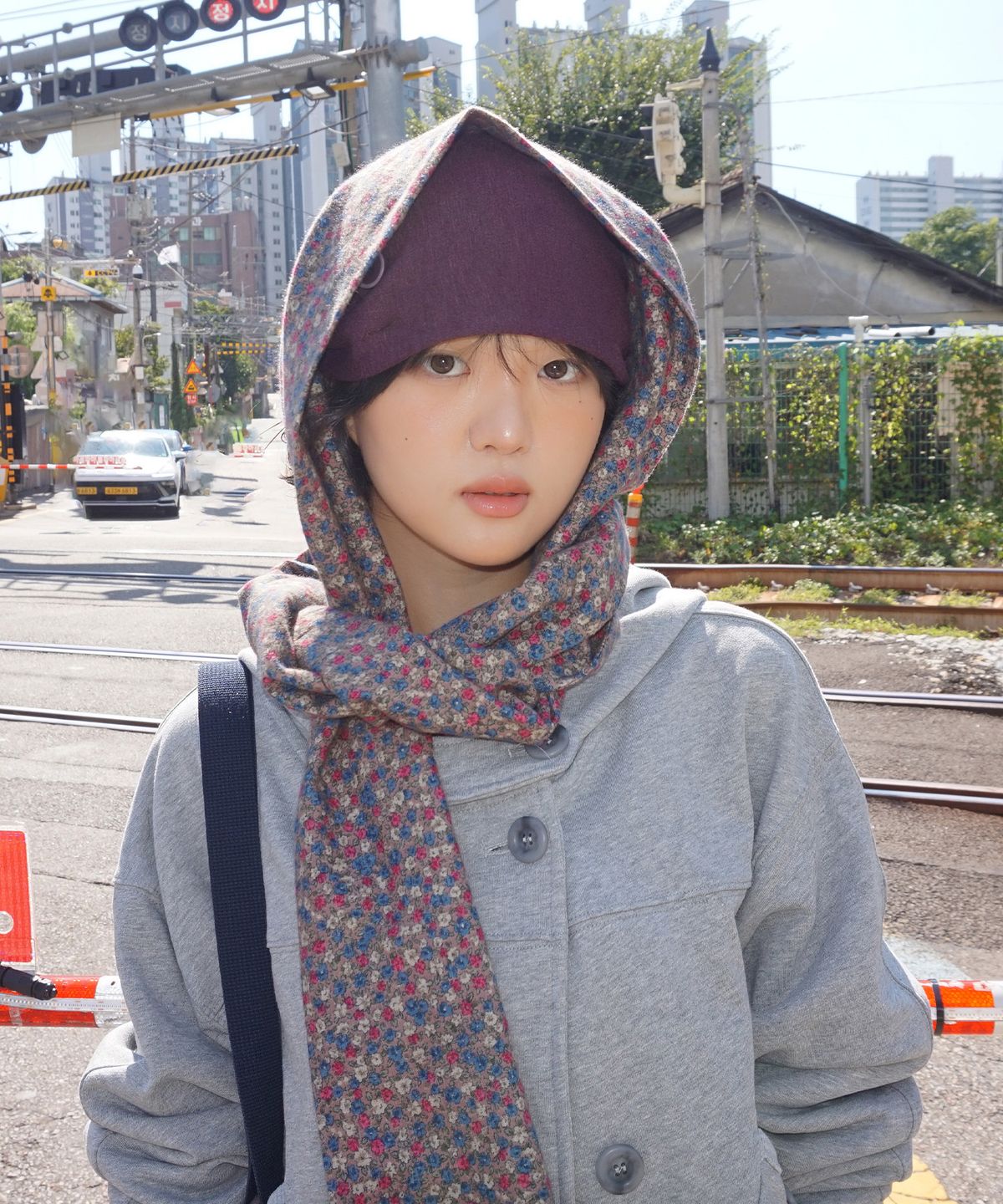 샐볼(SALBOL) VINTAGE FLOOORAL MUFFLER [PURPLE]