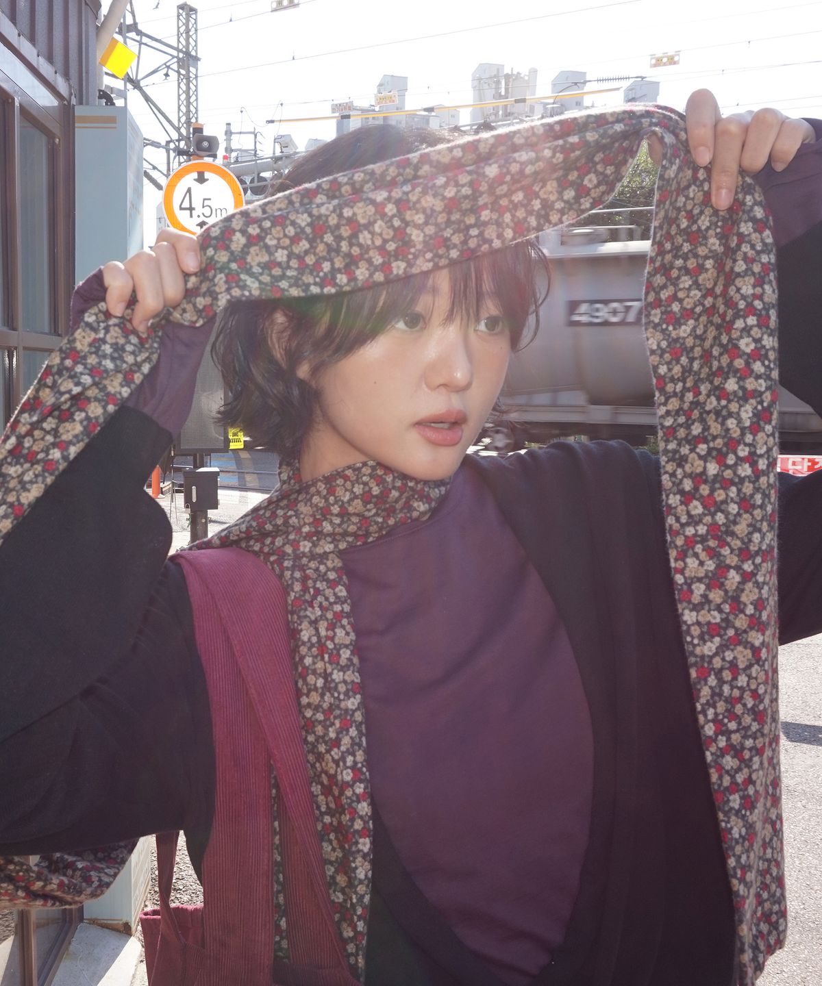 샐볼(SALBOL) VINTAGE FLOOORAL MUFFLER [NAVY]
