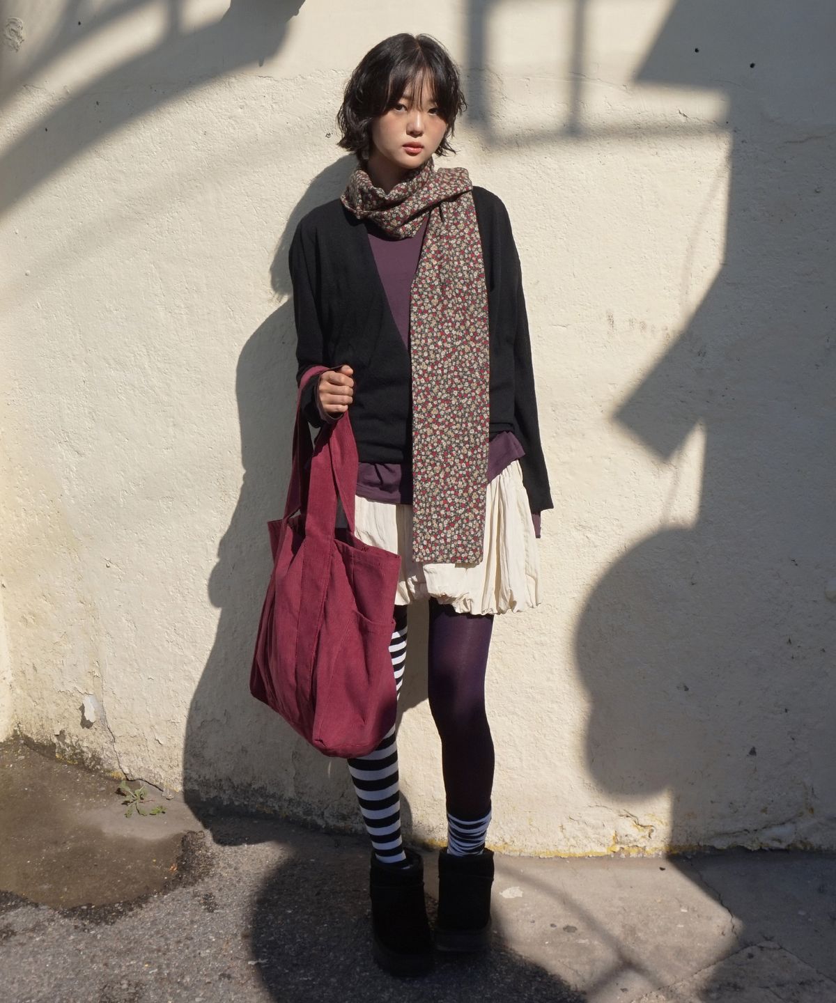 샐볼(SALBOL) VINTAGE FLOOORAL MUFFLER [NAVY]