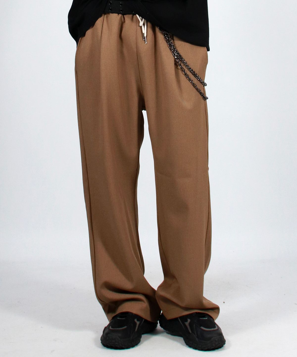 드마크(DEMARC) M solid straight-fit semi-wide pants - Camel
