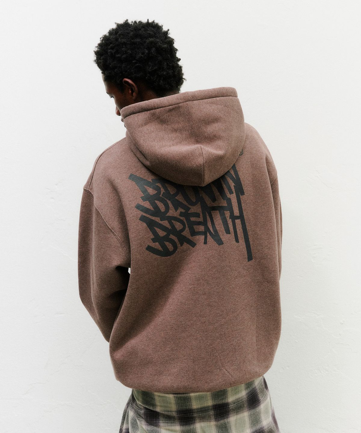 브라운브레스(BROWNBREATH) TAG HOODIE - MELANGE BROWN