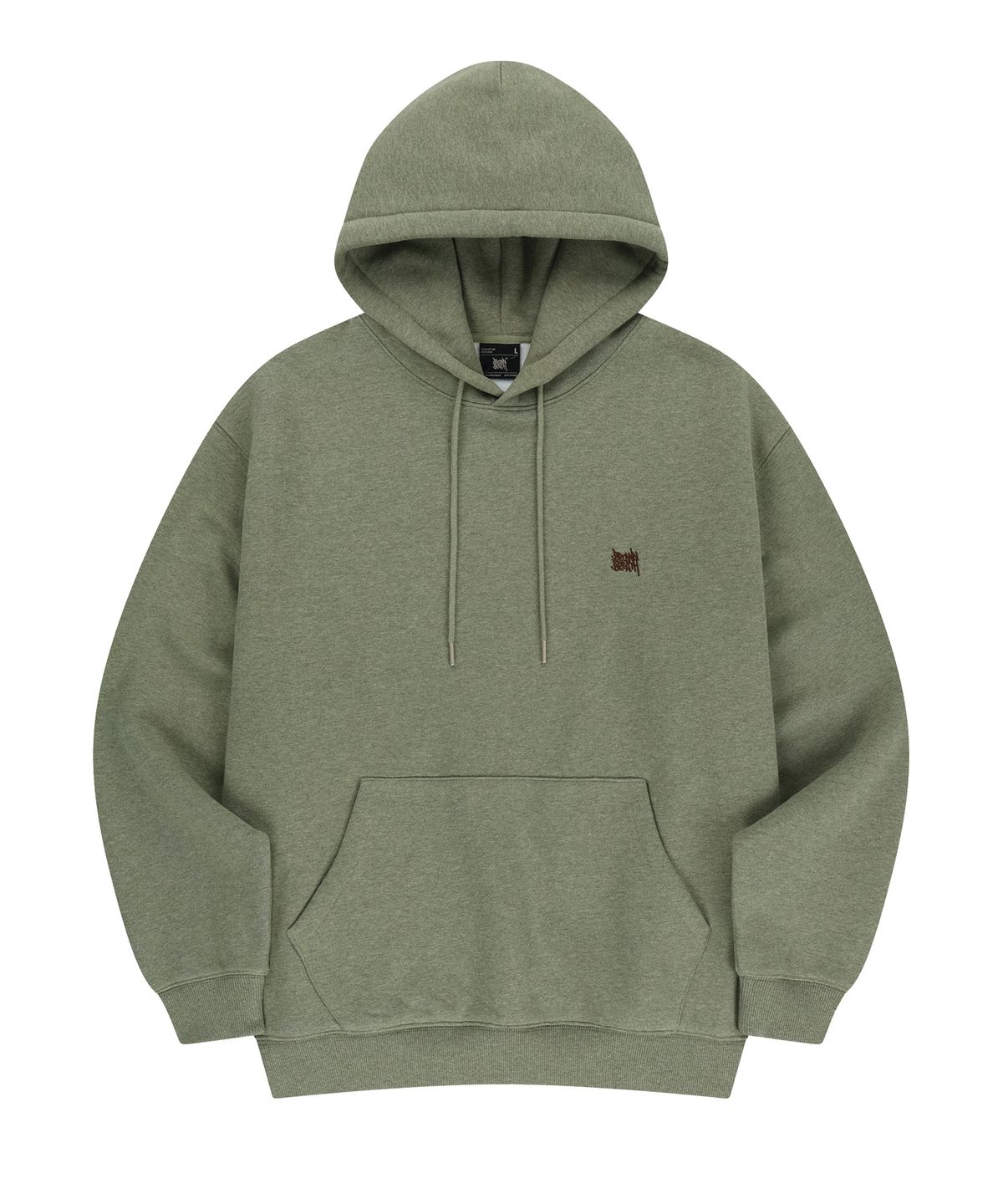 브라운브레스(BROWNBREATH) TAG HOODIE - MELANGE KHAKI