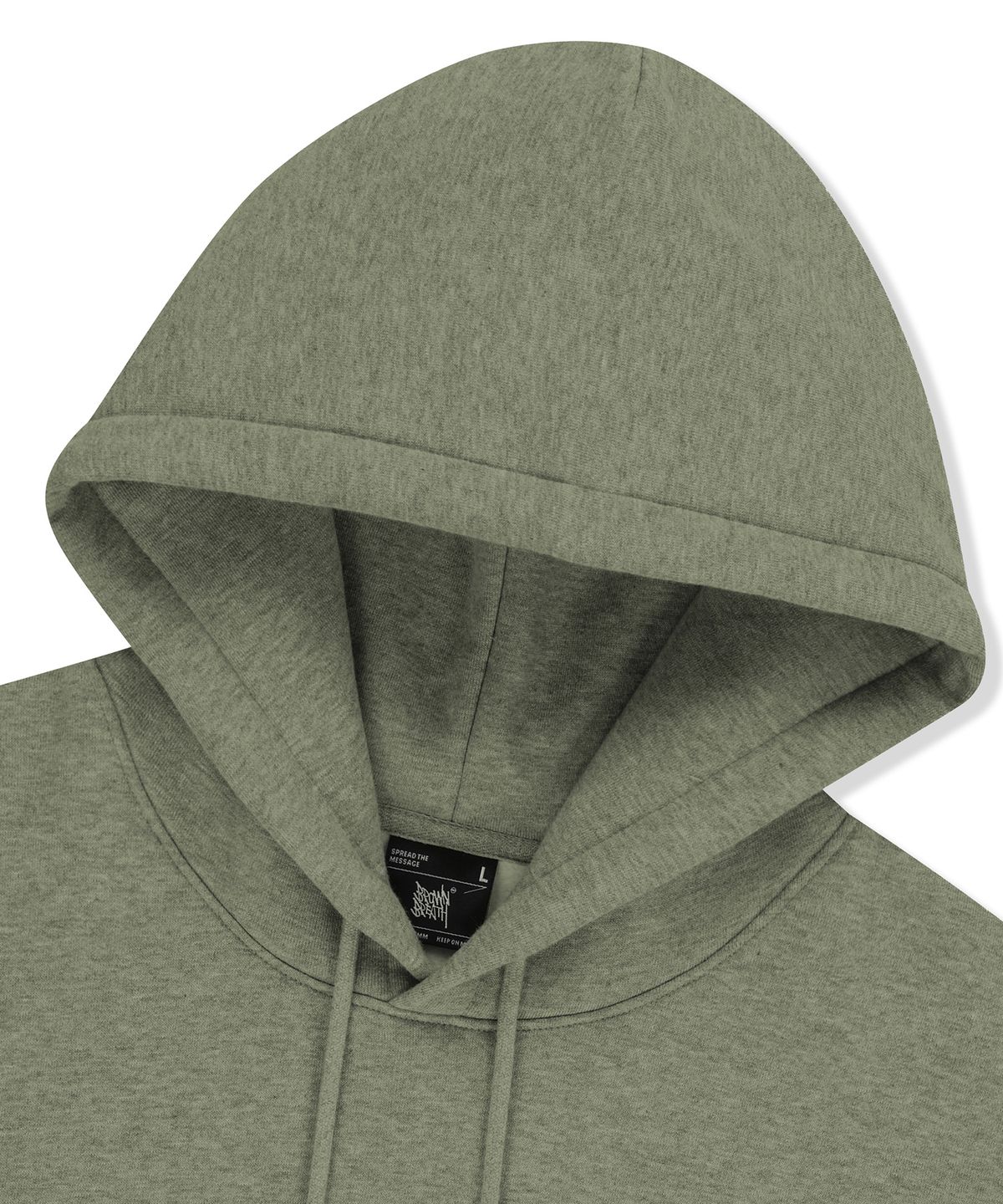 브라운브레스(BROWNBREATH) TAG HOODIE - MELANGE KHAKI
