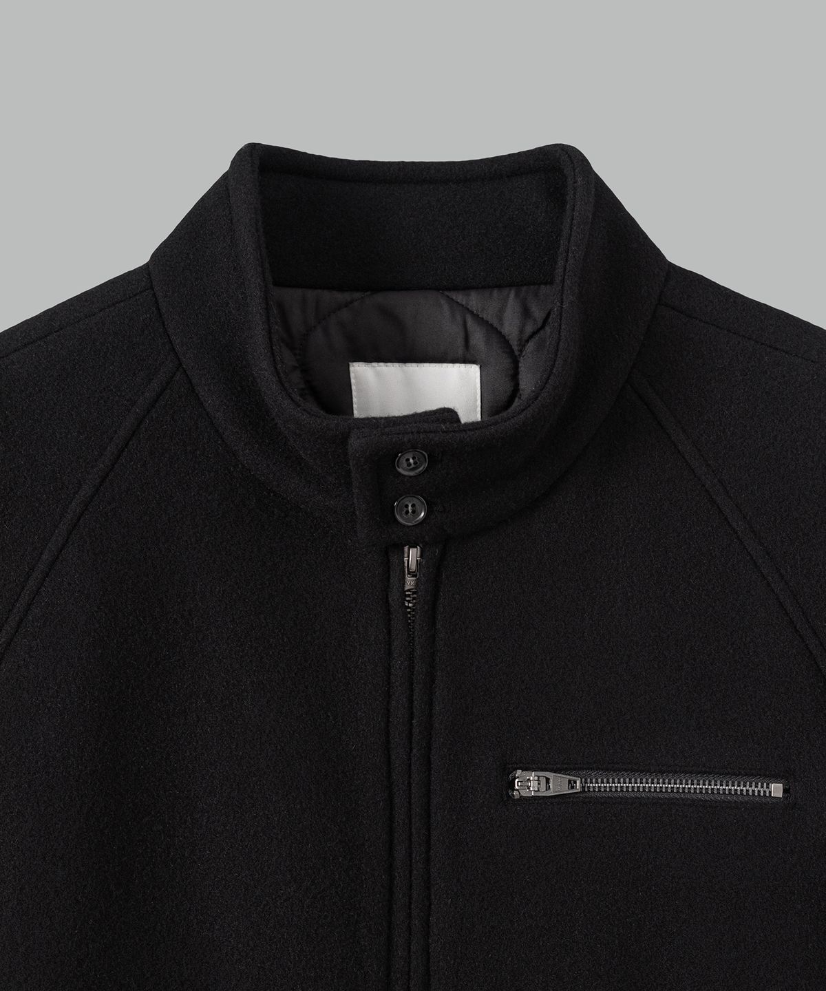 넌블랭크(NONBLANK) [무료반품][넌블랭크X패션플래닛] 울 블렌드 해링턴 블루종_BLACK