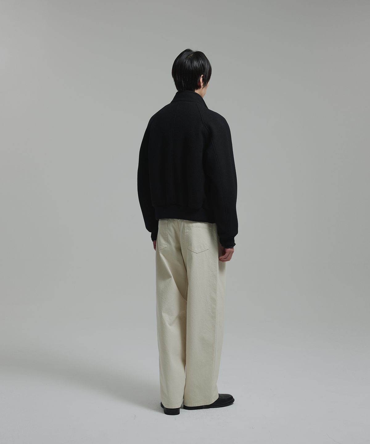 넌블랭크(NONBLANK) [무료반품][넌블랭크X패션플래닛] 울 블렌드 해링턴 블루종_BLACK