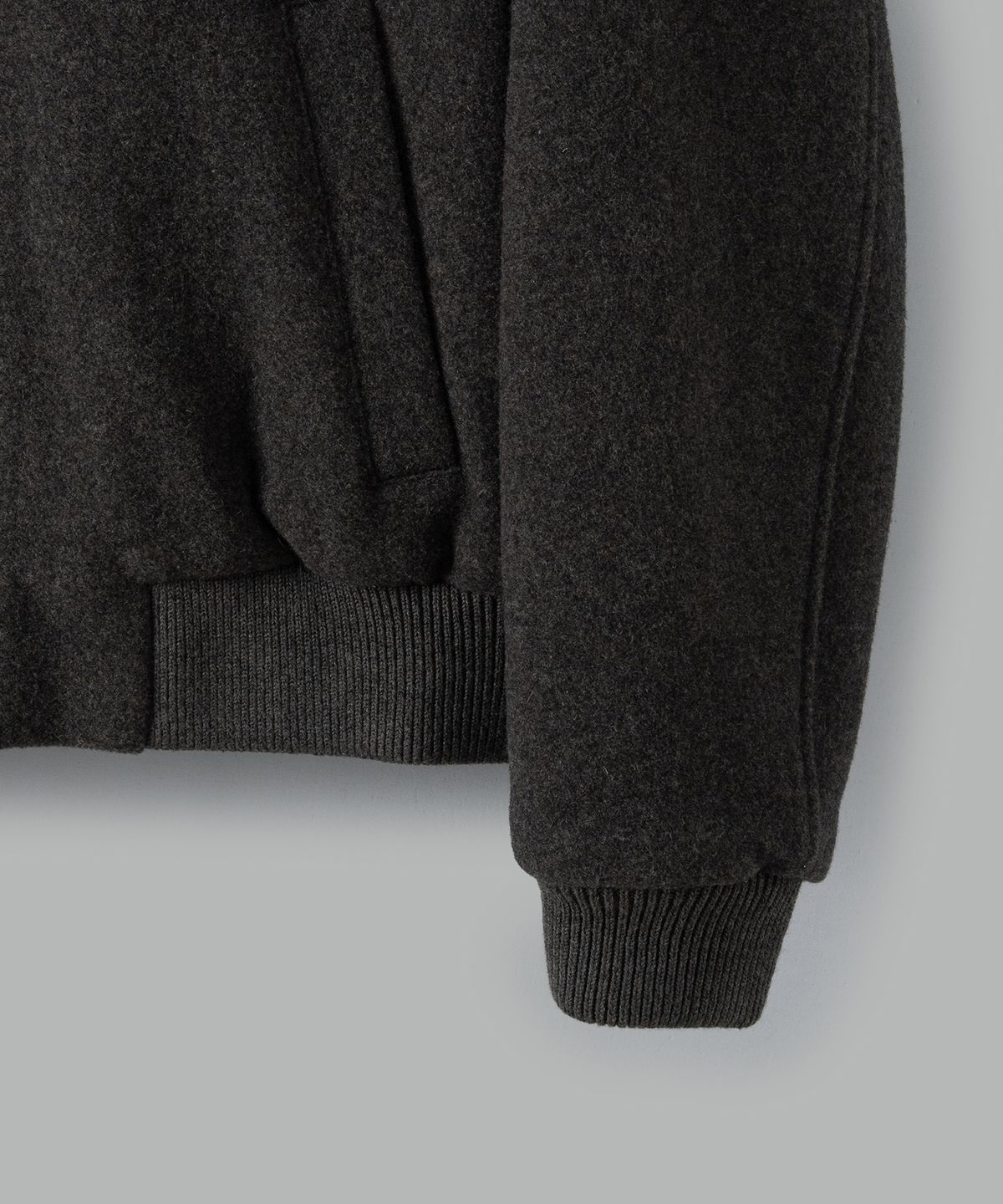 넌블랭크(NONBLANK) [무료반품][넌블랭크X패션플래닛] 울 블렌드 해링턴 블루종_CHARCOAL