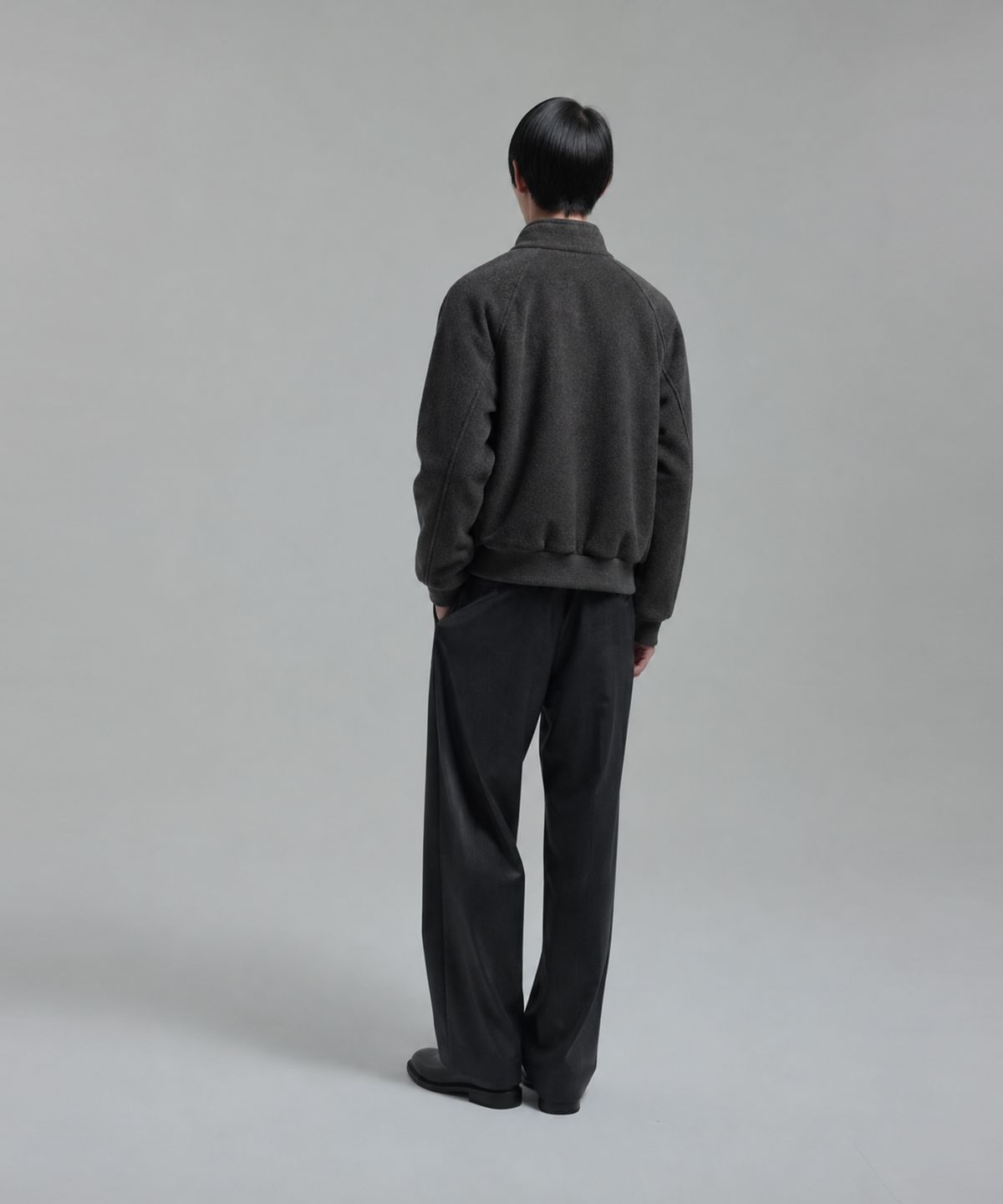 넌블랭크(NONBLANK) [무료반품][넌블랭크X패션플래닛] 울 블렌드 해링턴 블루종_CHARCOAL