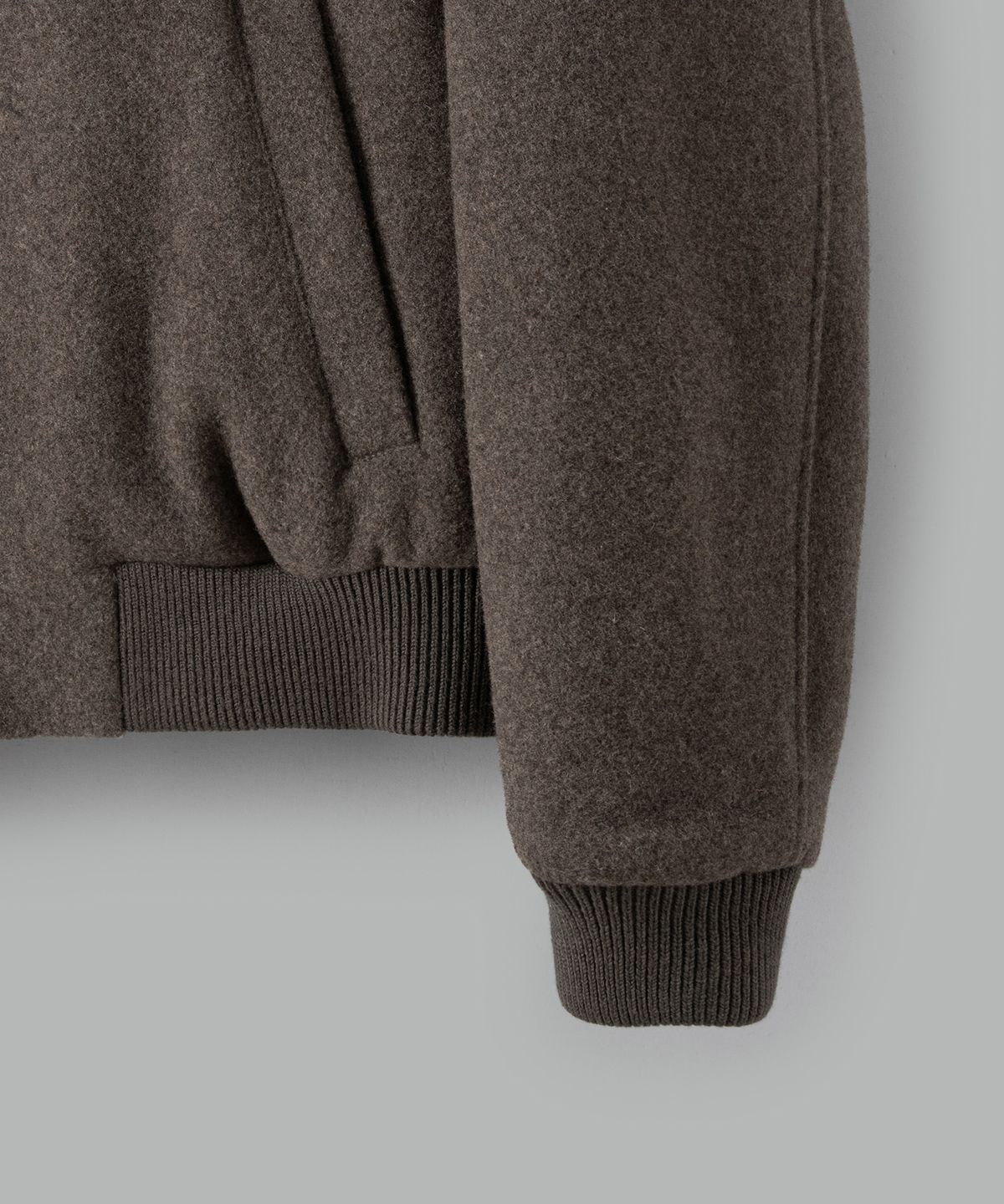넌블랭크(NONBLANK) [무료반품][넌블랭크X패션플래닛] 울 블렌드 해링턴 블루종_TAUPE