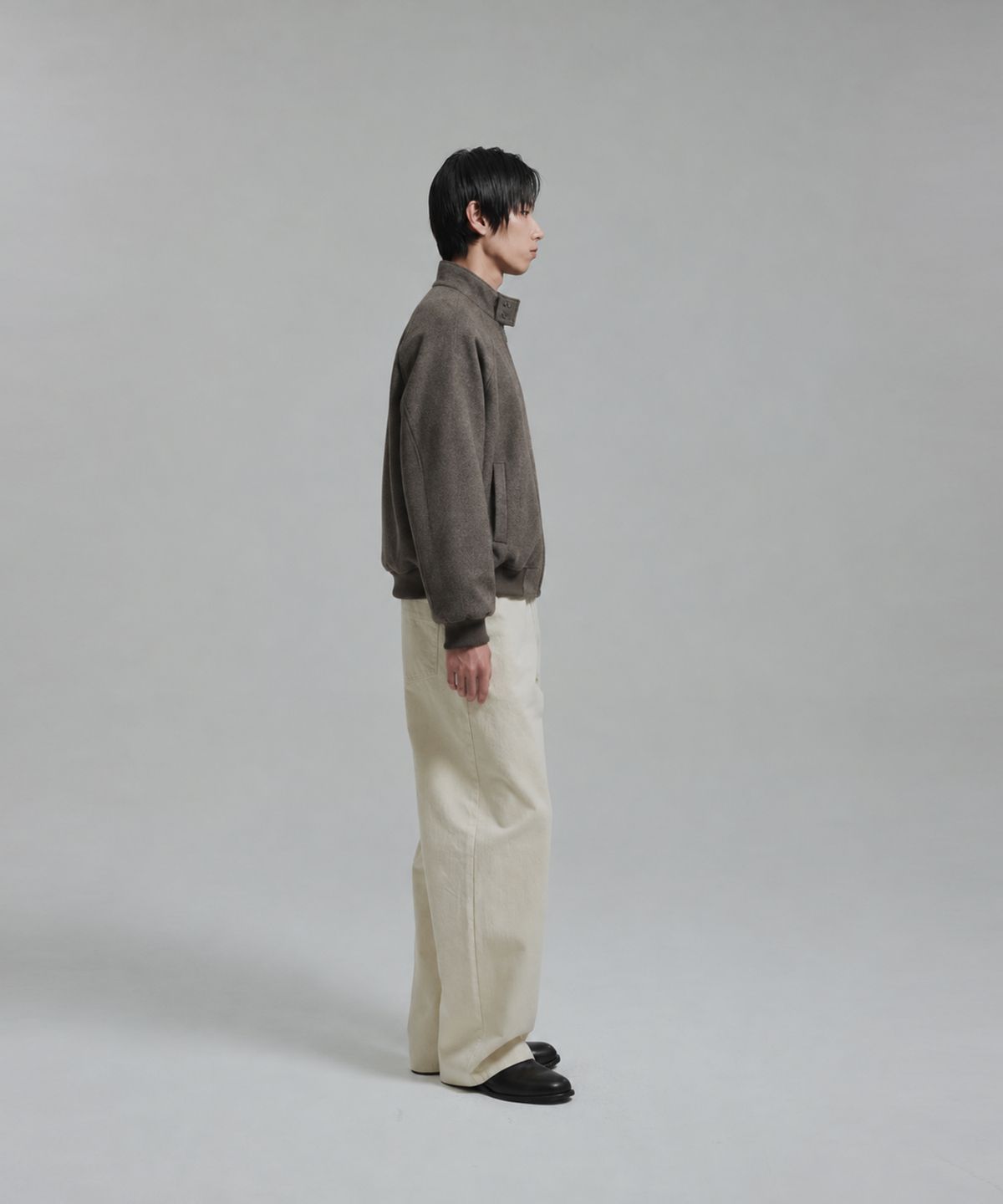 넌블랭크(NONBLANK) [무료반품][넌블랭크X패션플래닛] 울 블렌드 해링턴 블루종_TAUPE