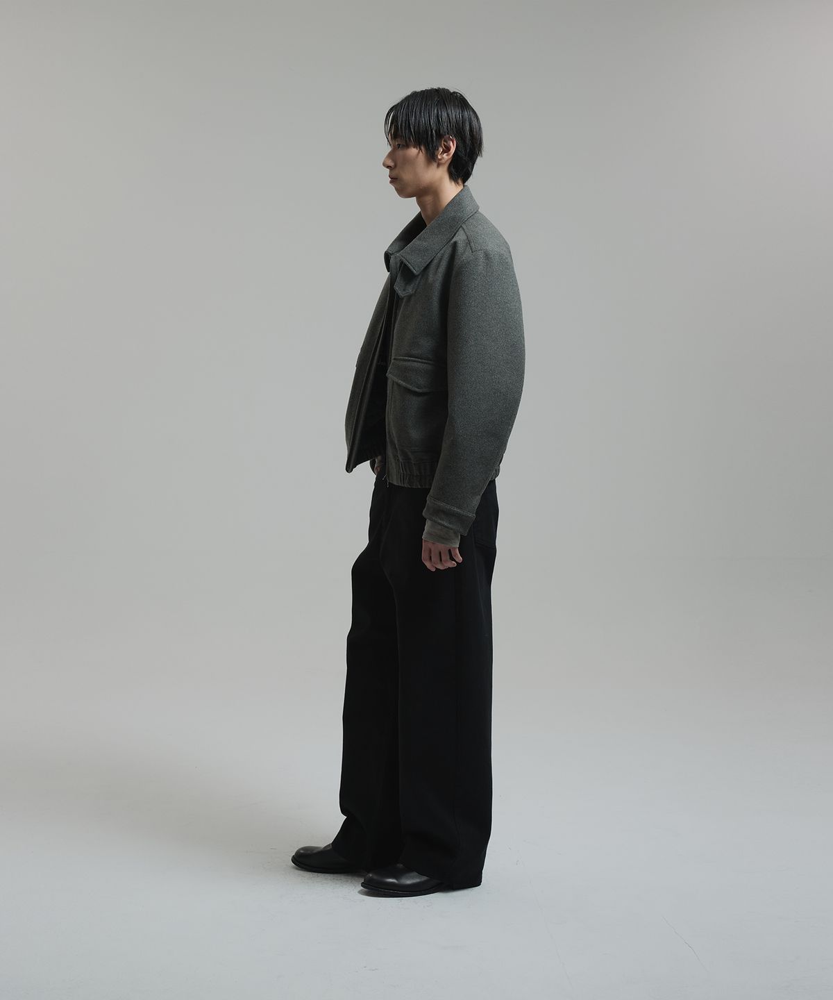 넌블랭크(NONBLANK) [넌블랭크x삭형] 캐시미어 블렌드 블루종_MELANGE GREY