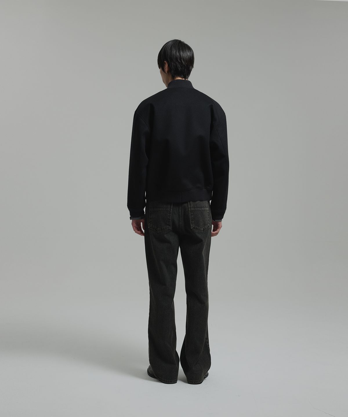 넌블랭크(NONBLANK) [넌블랭크X삭형]캐시미어 블렌드 탱커 자켓_BLACK
