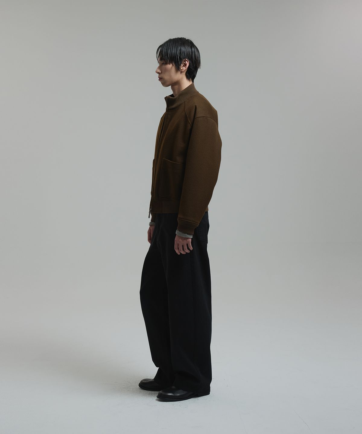 넌블랭크(NONBLANK) [넌블랭크X삭형]캐시미어 블렌드 탱커 자켓_BROWN