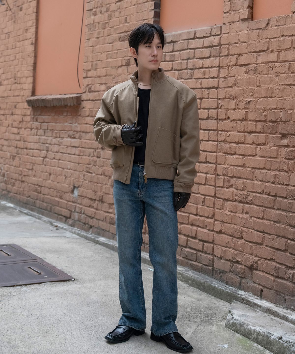 넌블랭크(NONBLANK) [넌블랭크X삭형]캐시미어 블렌드 탱커 자켓_BEIGE
