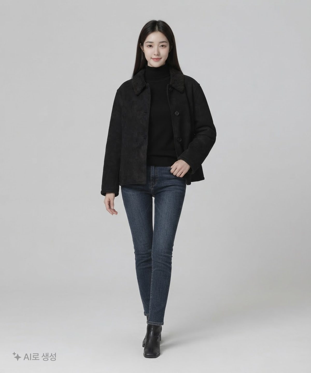 로우클래식(LOW CLASSIC) 3-BUTTON SUEDE SHEARLING JACKET S