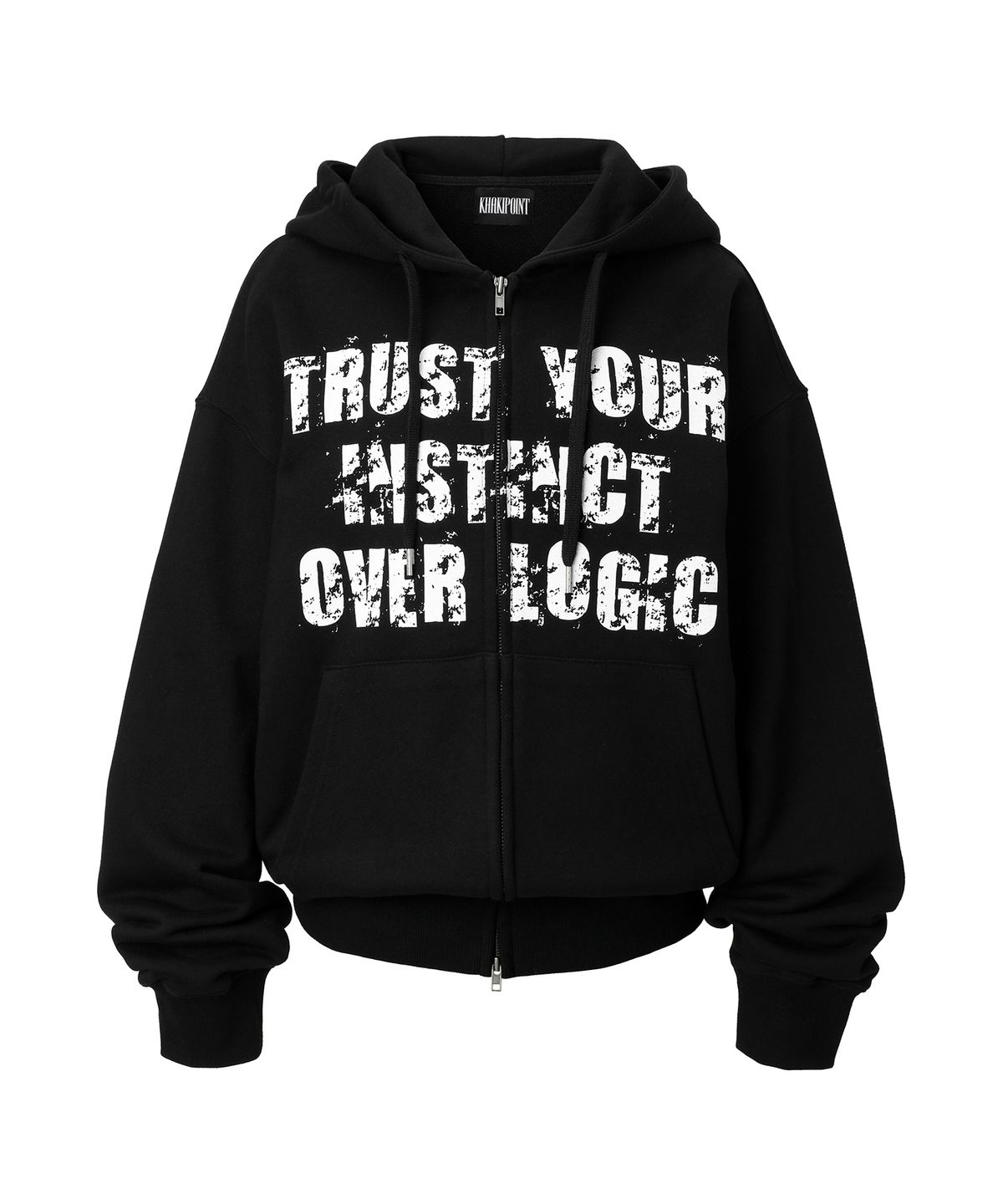 카키포인트(KHAKIPOINT) Cracked Graphic Hood Zip-up (black)