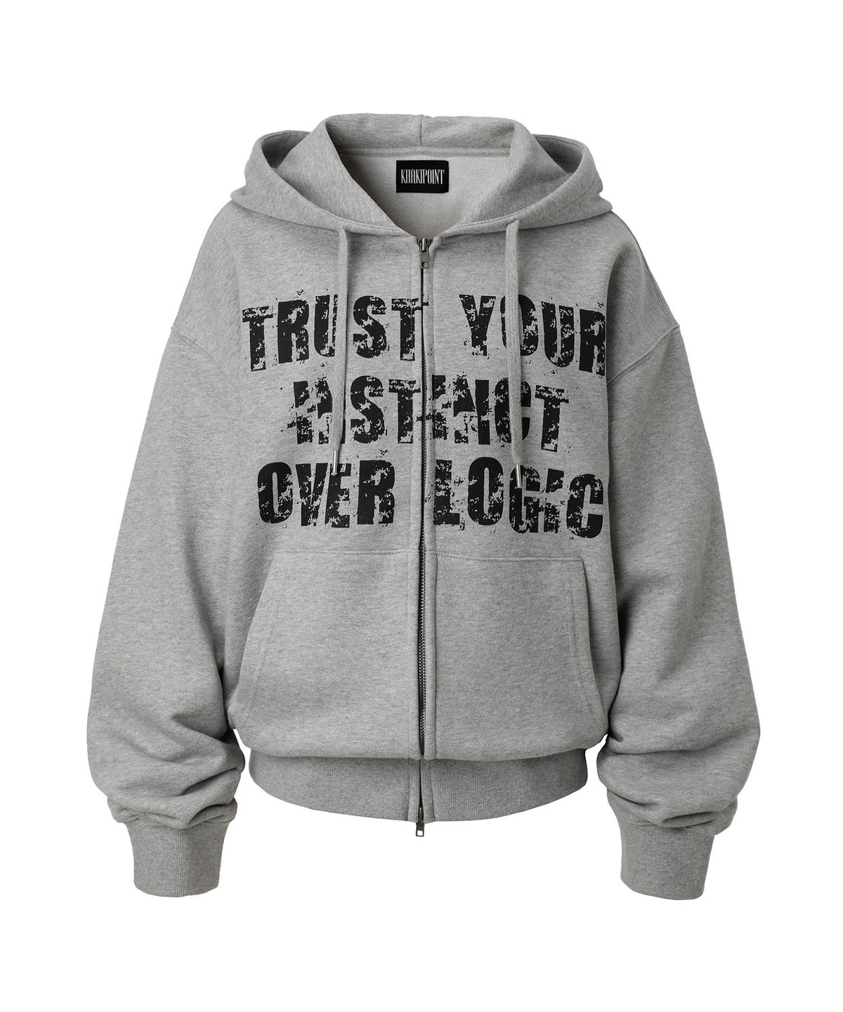카키포인트(KHAKIPOINT) Cracked Graphic Hood Zip-up (gray)