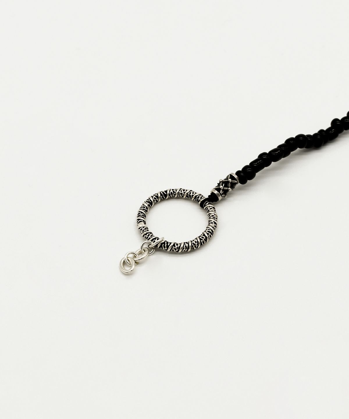 하카블랙스(HAKKABLACKS) Black Stone #13B 블랙 비드 실버 서클 팔찌