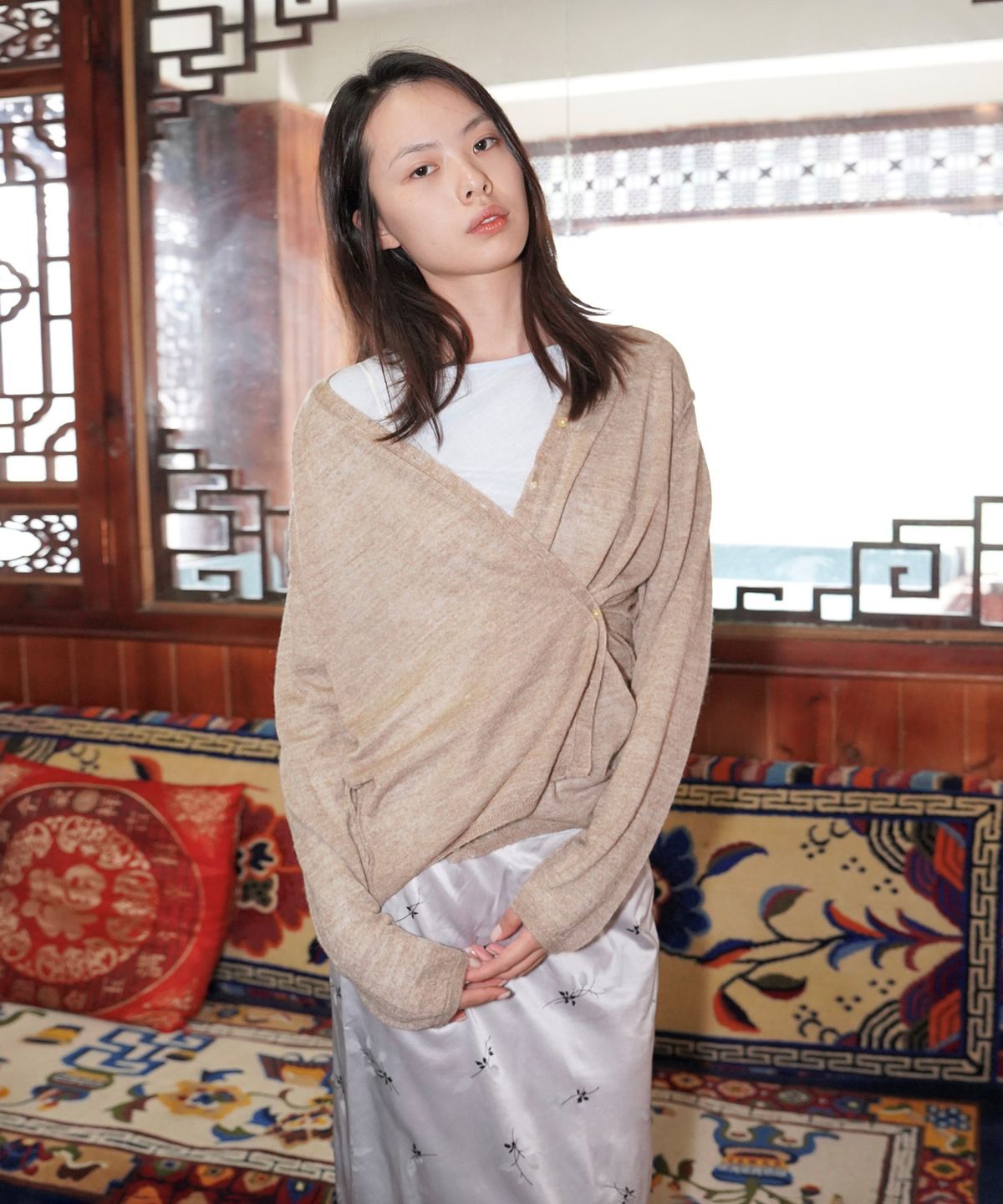 누아누(NUUANU) Chu Cardigan_Sepia