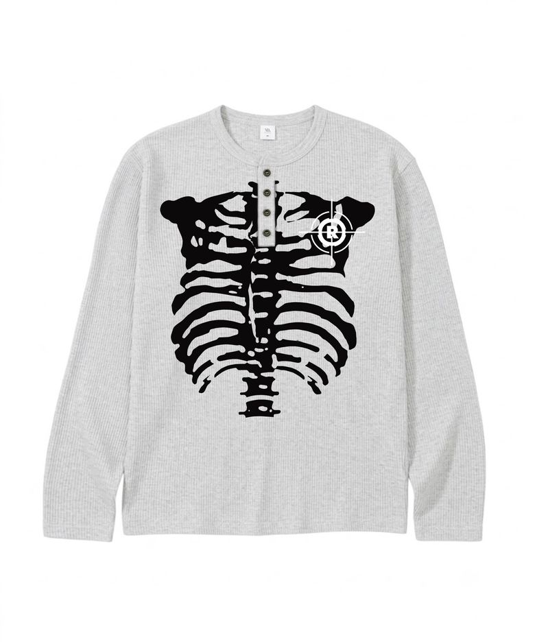 Skelleton 와플 헨리넥 롱슬리브