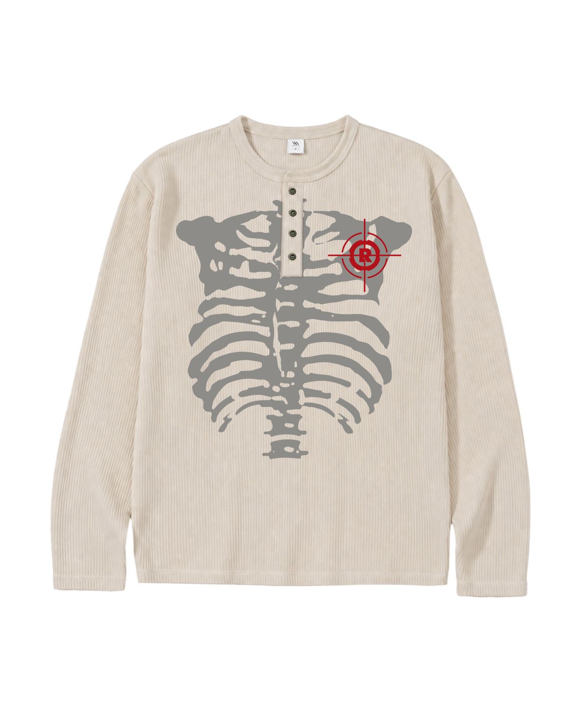 벤힛(VENHIT) Skelleton 와플 헨리넥 롱슬리브