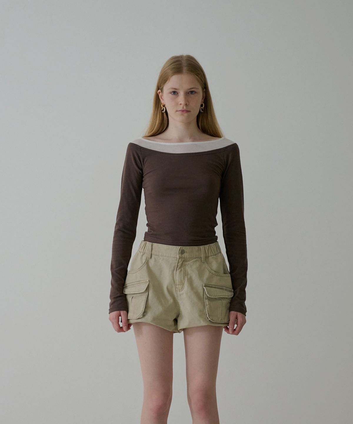 소프트서울(SOFT SEOUL) DOUBLE LAYERED TOP_BROWN