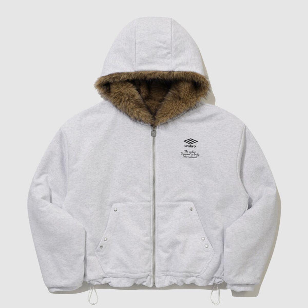 엄브로(UMBRO) 우먼스 퍼 리버서블 쭈리 후드집업 화이트 UR322CFJ99