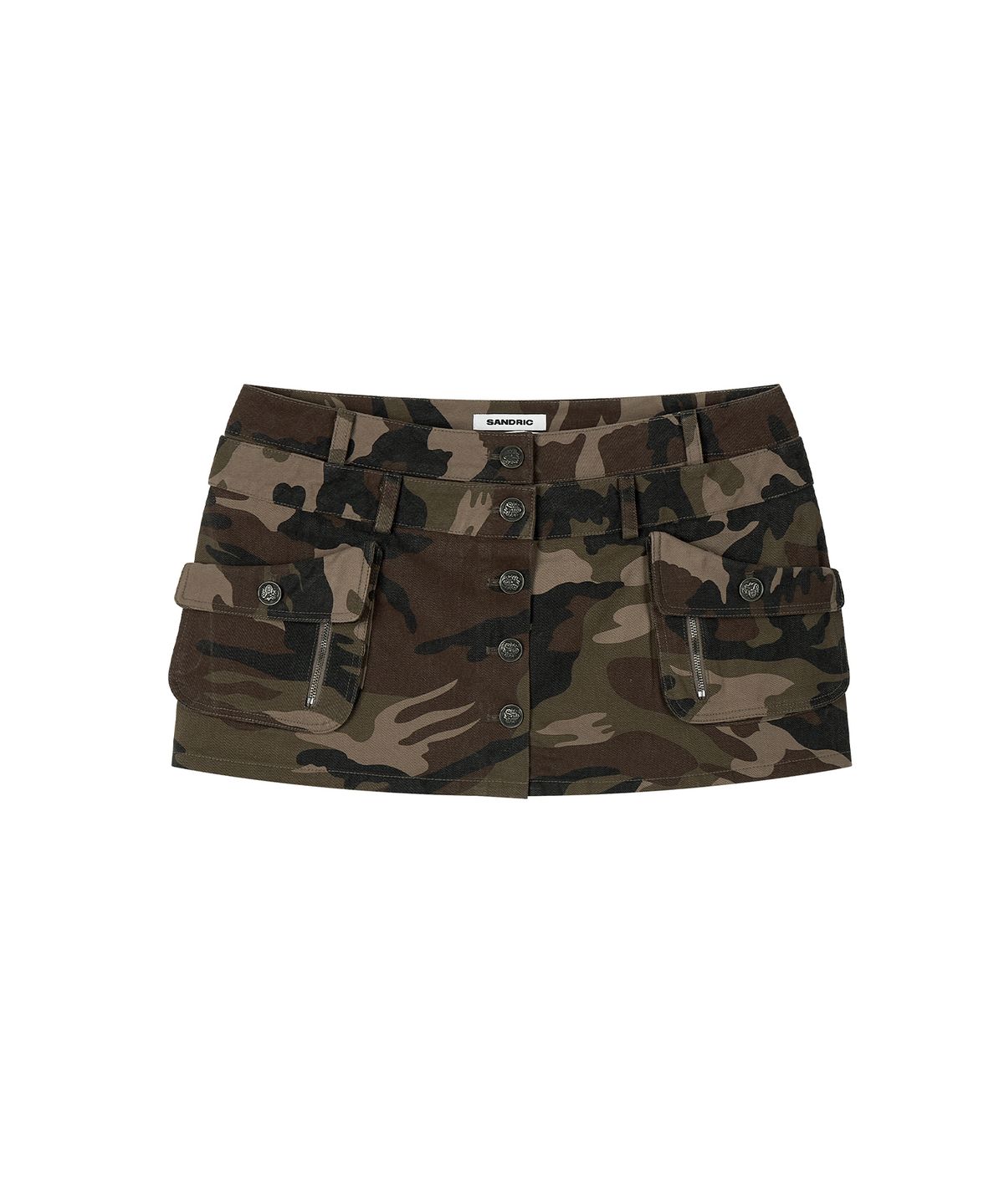 샌드릭(SANDRIC) Button Mini Skirt_CAMO