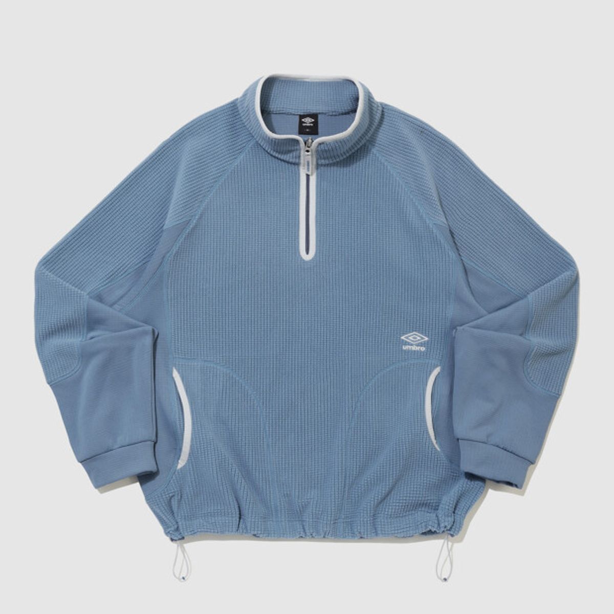엄브로(UMBRO) 그리드 플리스 쿼터 집업 블루 UR421CFSO2