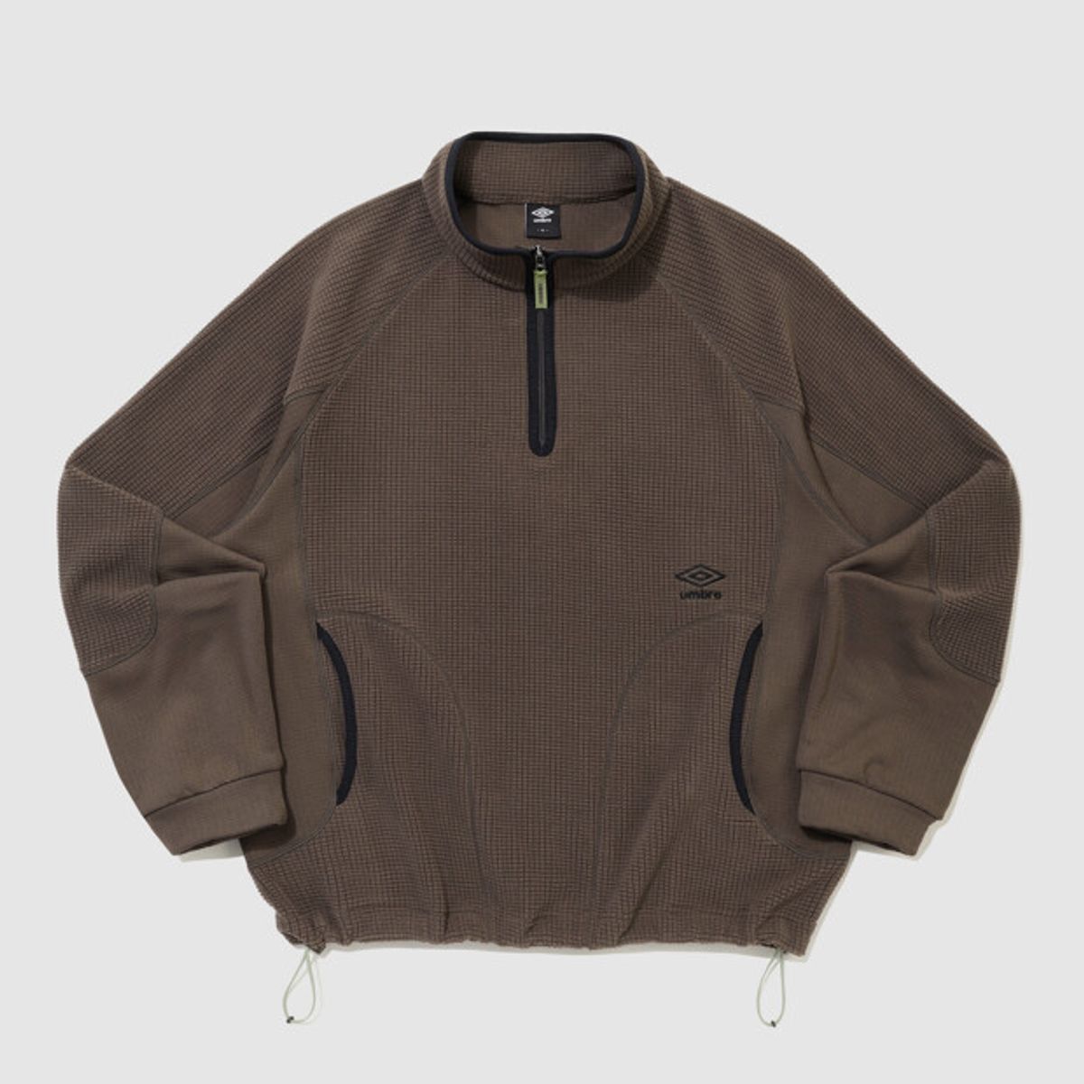엄브로(UMBRO) 그리드 플리스 쿼터 집업 브라운 UR421CFSO2