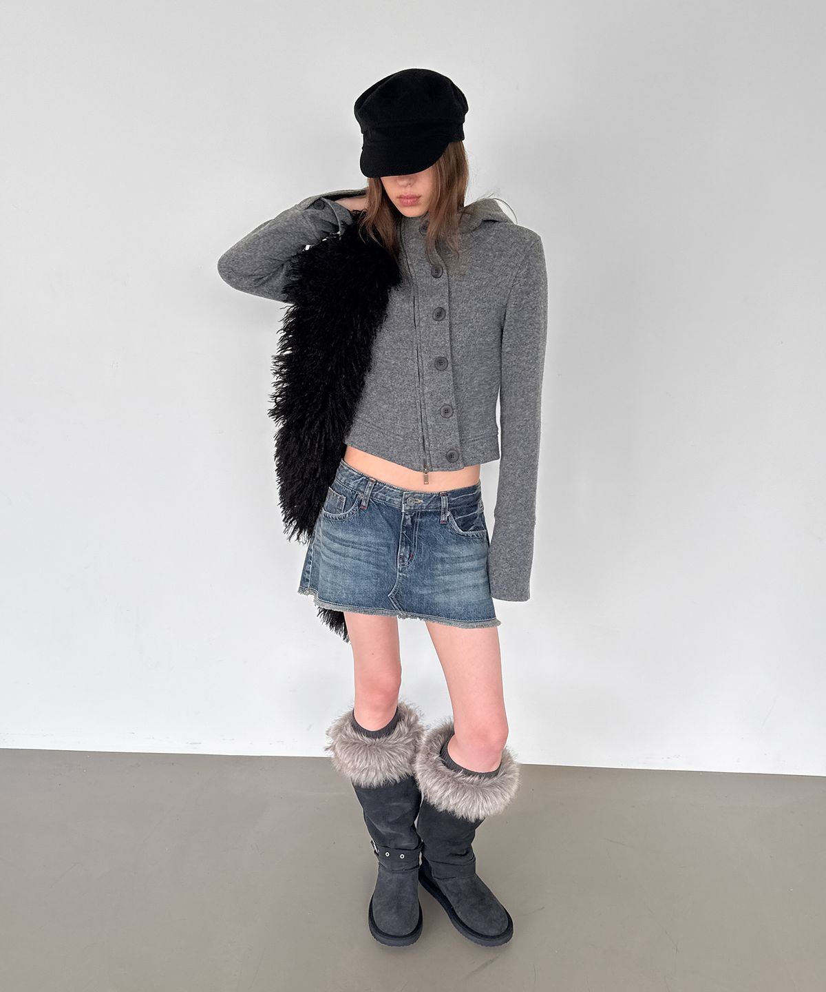 샌드릭(SANDRIC) Fur Boots_BLACK