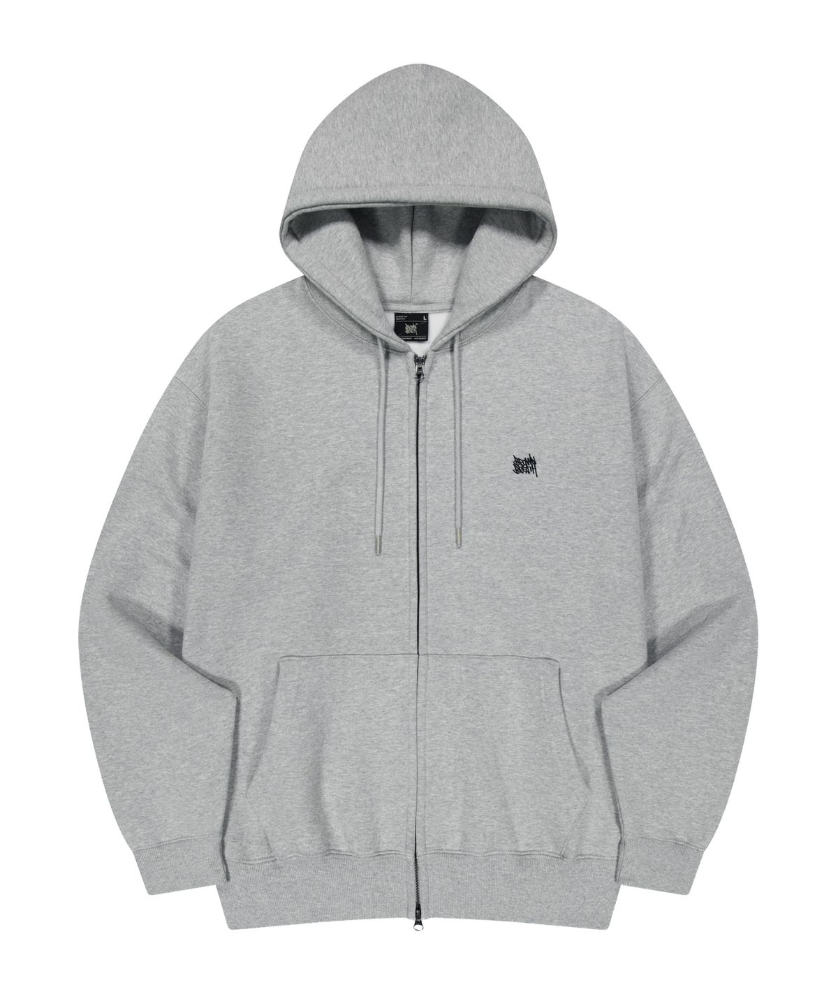 브라운브레스(BROWNBREATH) TAG HOOD ZIP UP - MELANGE GREY