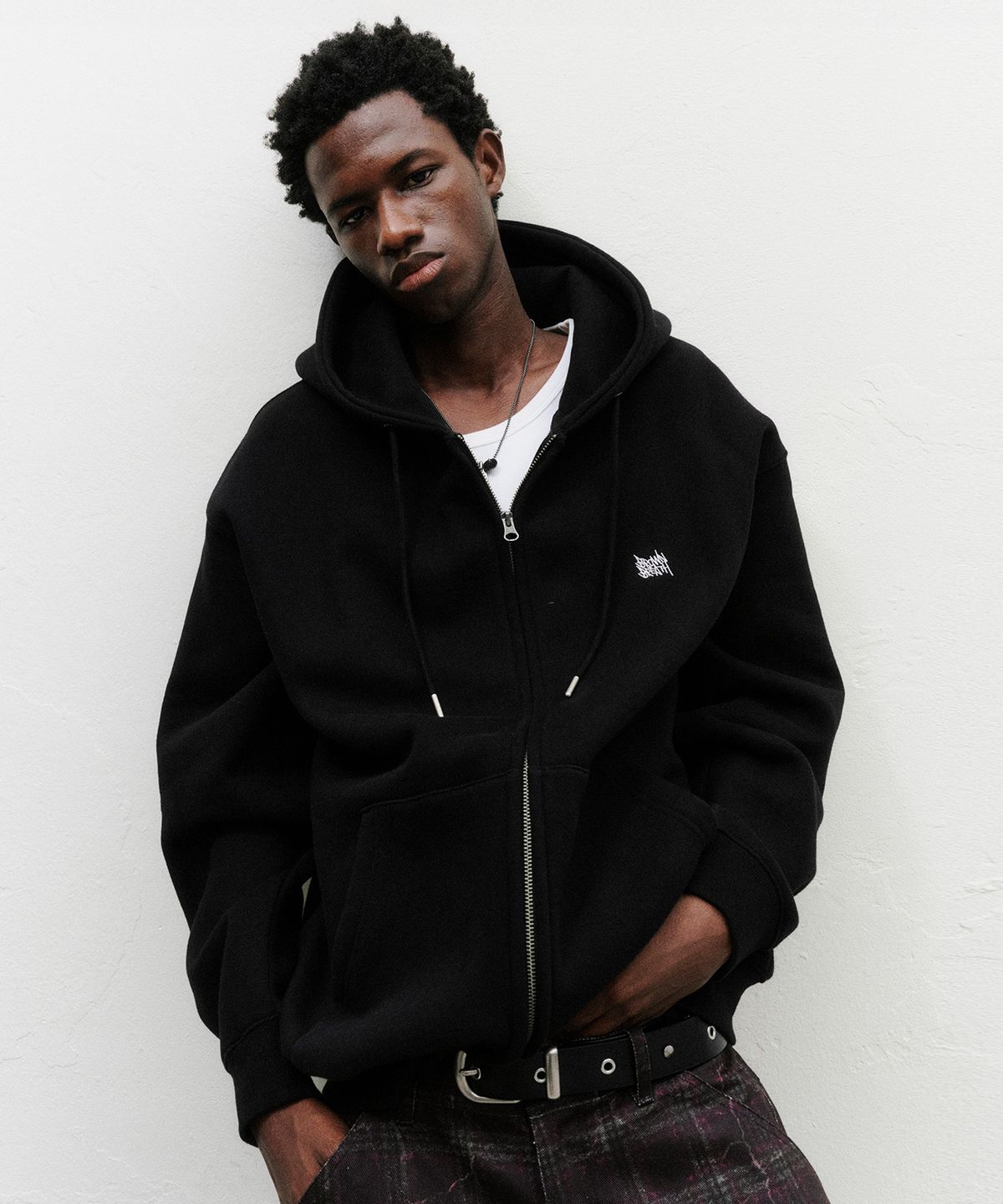 브라운브레스(BROWNBREATH) TAG HOOD ZIP UP - MELANGE GREY