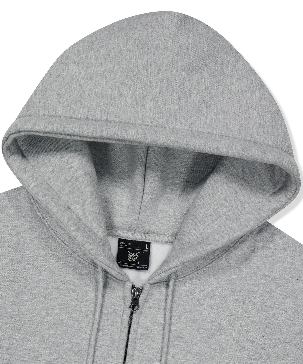 브라운브레스(BROWNBREATH) TAG HOOD ZIP UP - MELANGE GREY