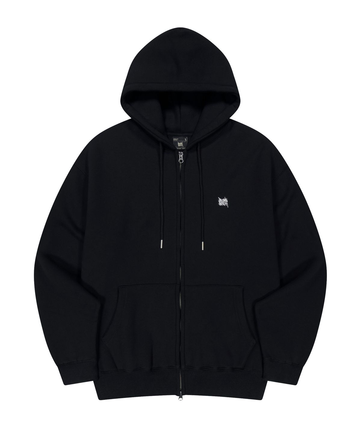 브라운브레스(BROWNBREATH) TAG HOOD ZIP UP - BLACK