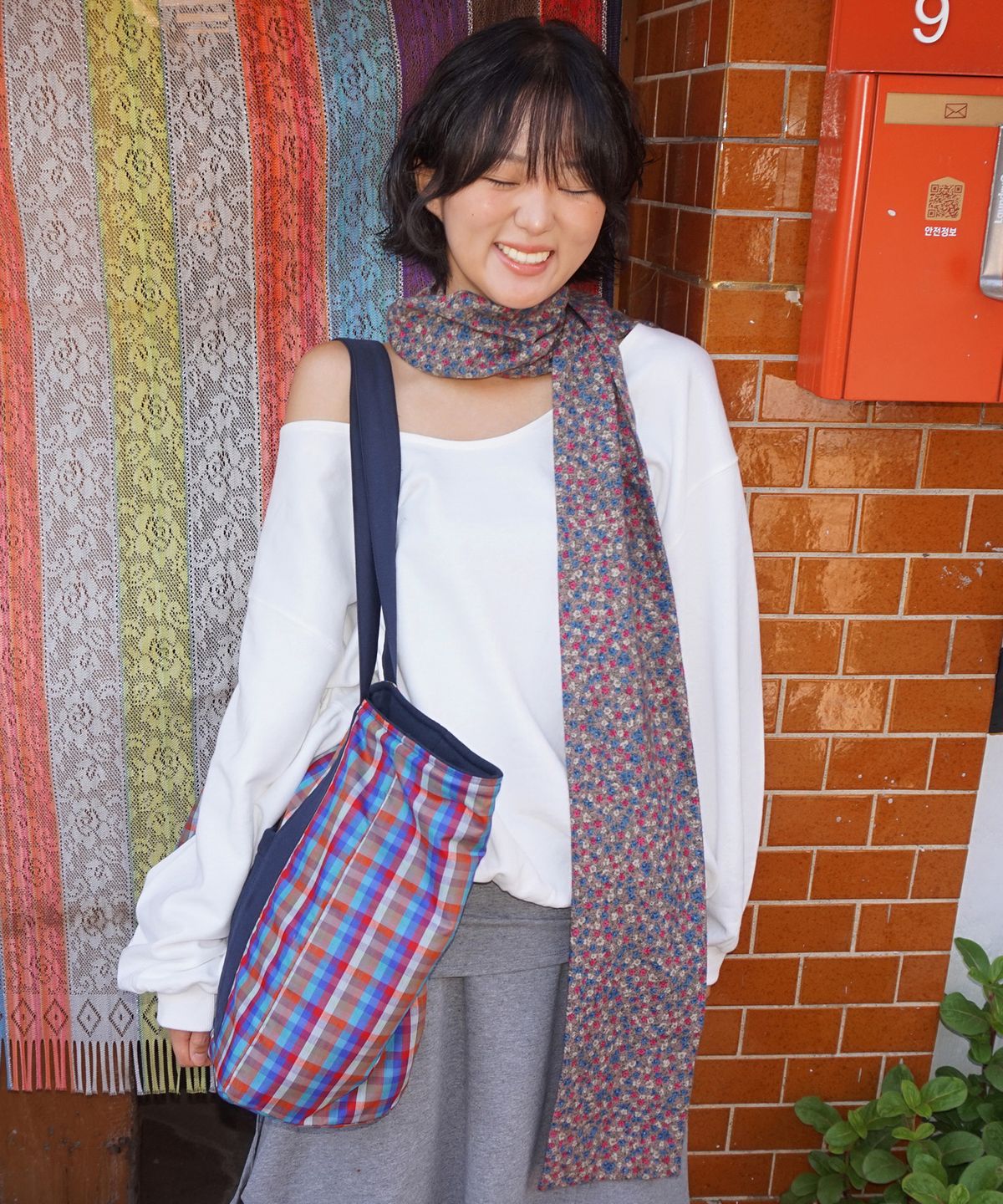 샐볼(SALBOL) PATCH REVERSIBLE BIG TOTE BAG [NAVY]