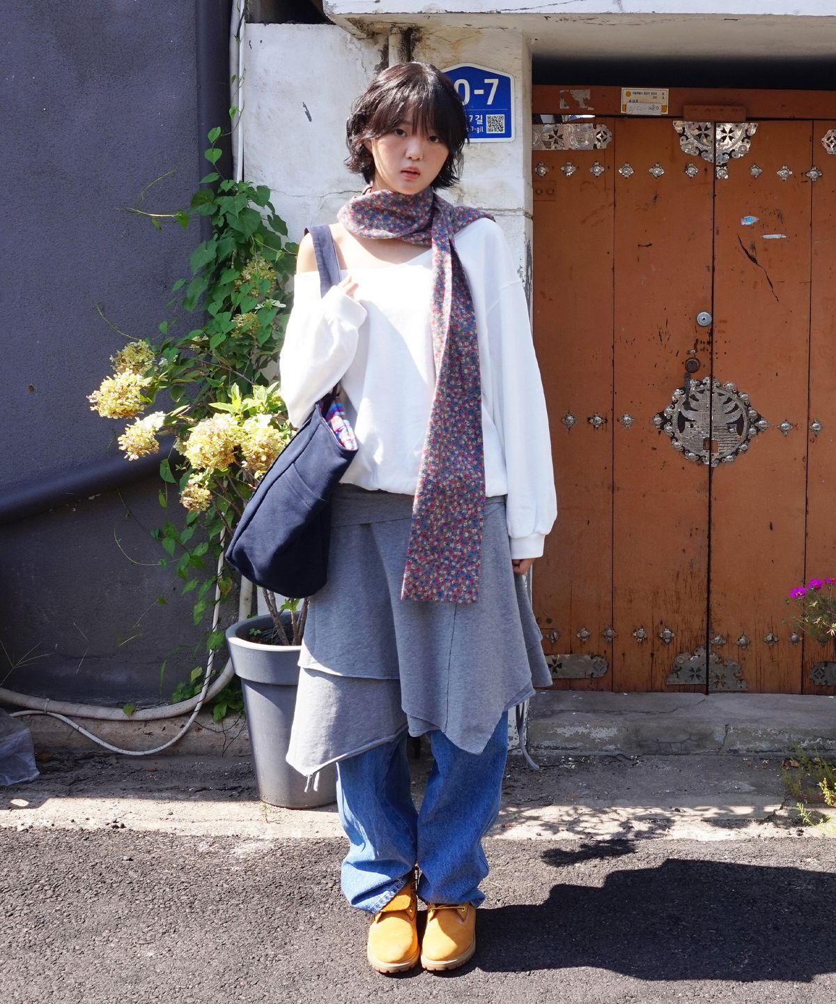샐볼(SALBOL) PATCH REVERSIBLE BIG TOTE BAG [NAVY]