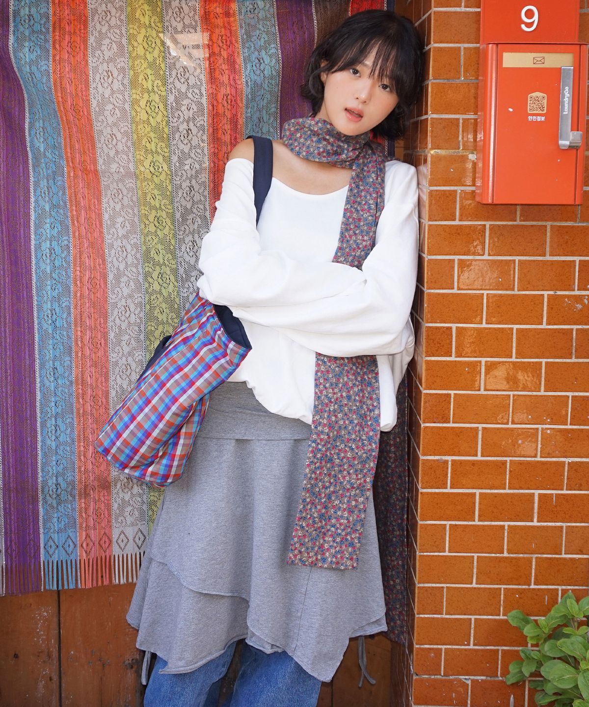 샐볼(SALBOL) PATCH REVERSIBLE BIG TOTE BAG [NAVY]